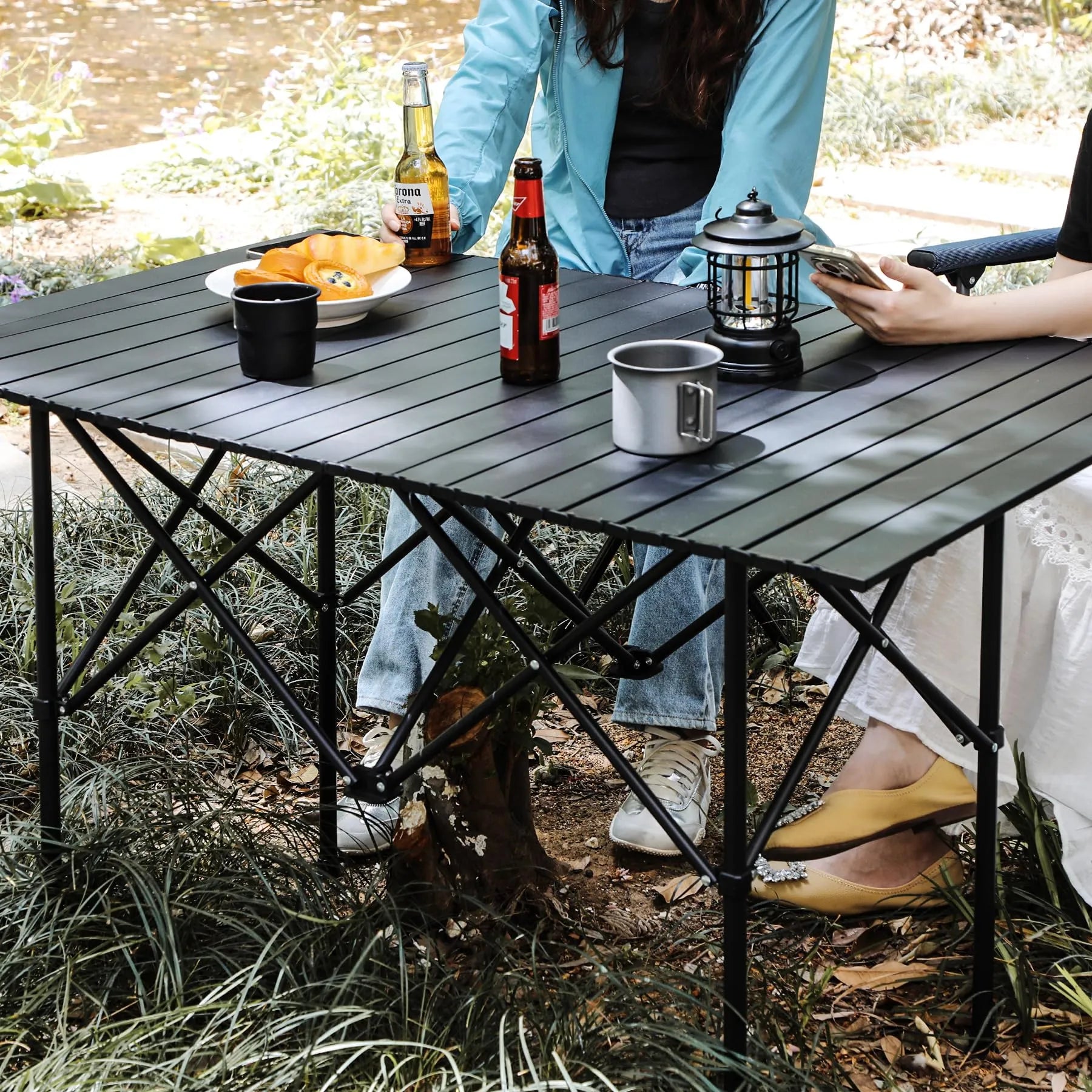 camping table Roll Up Camping Tables That Fold Up, Lightweight Portable Compact Meta – Redcamp