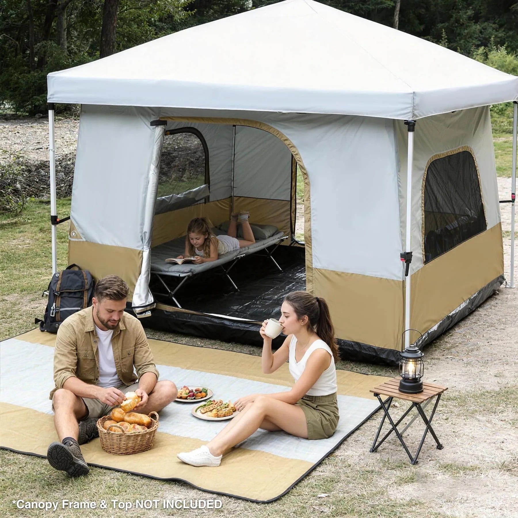Camping Cube Inner Tent for 10'x10' Pop Up Canopy (Canopy not Included)