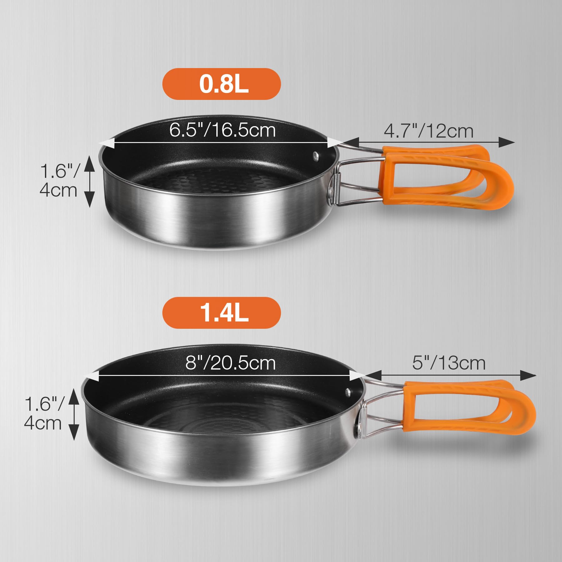 Stainless Steel Backpacking Skillet Kit