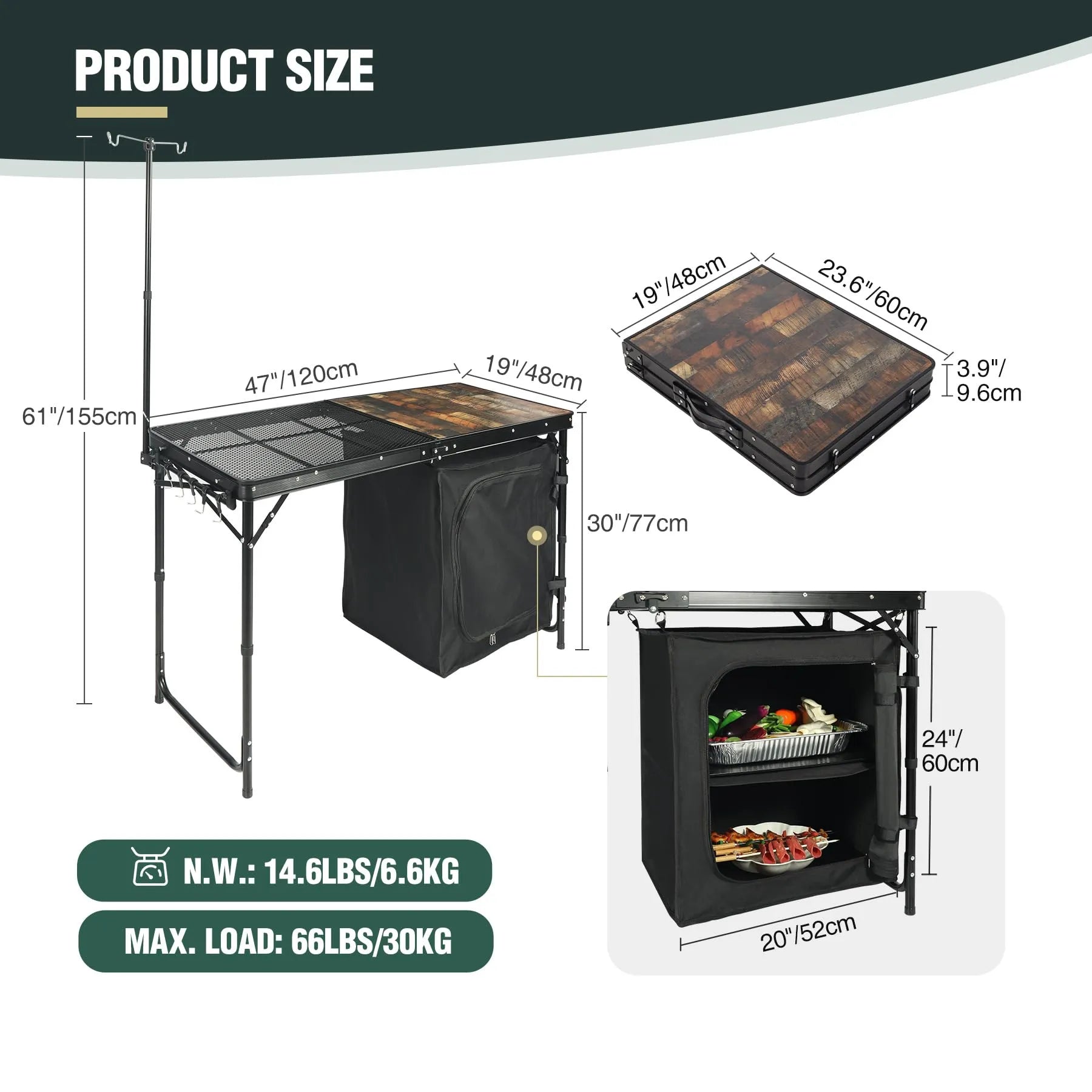 Wakeman Outdoors Folding Camping Table with 4 Cupholders and Carrying Bag in Black HW4700057 - The Home Depot Wakeman Outdoors Folding Camping Table with 4 Cupholders and Carrying Bag in Black HW4700057 - The Home Depot