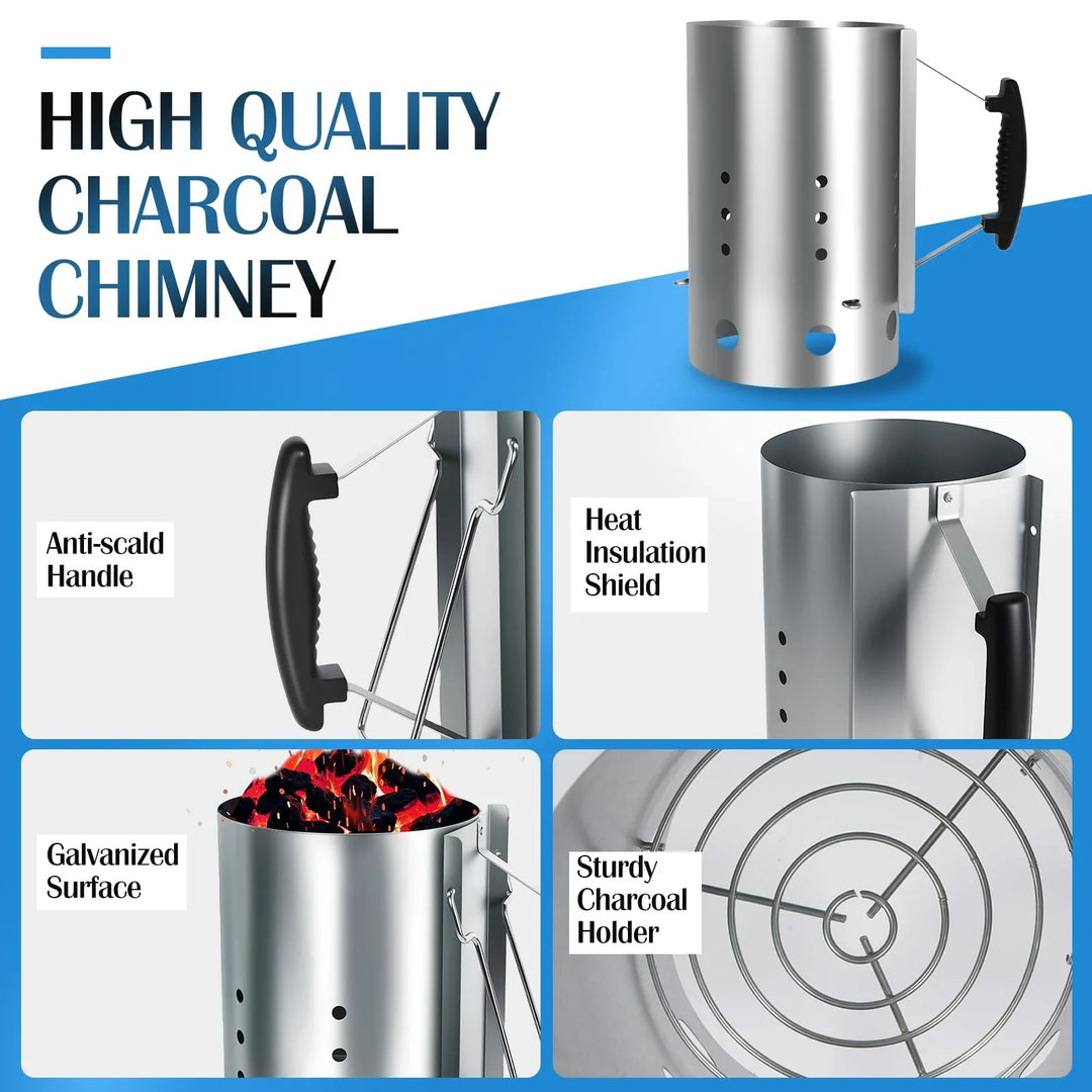 12"H Rapid Charcoal Chimney Starter Set
