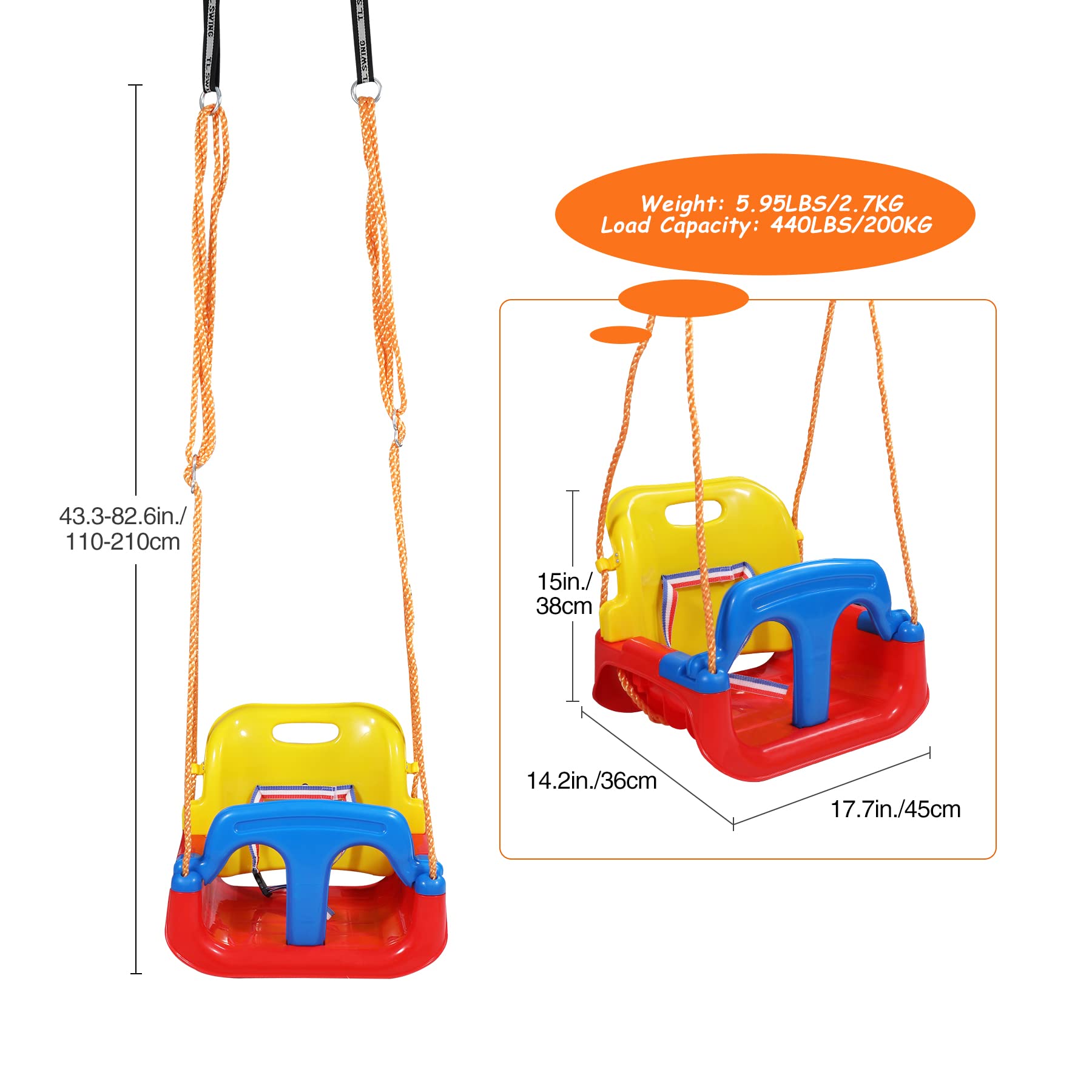 4-in-1 Convertible Toddler Swing with Detachable Dining Tray