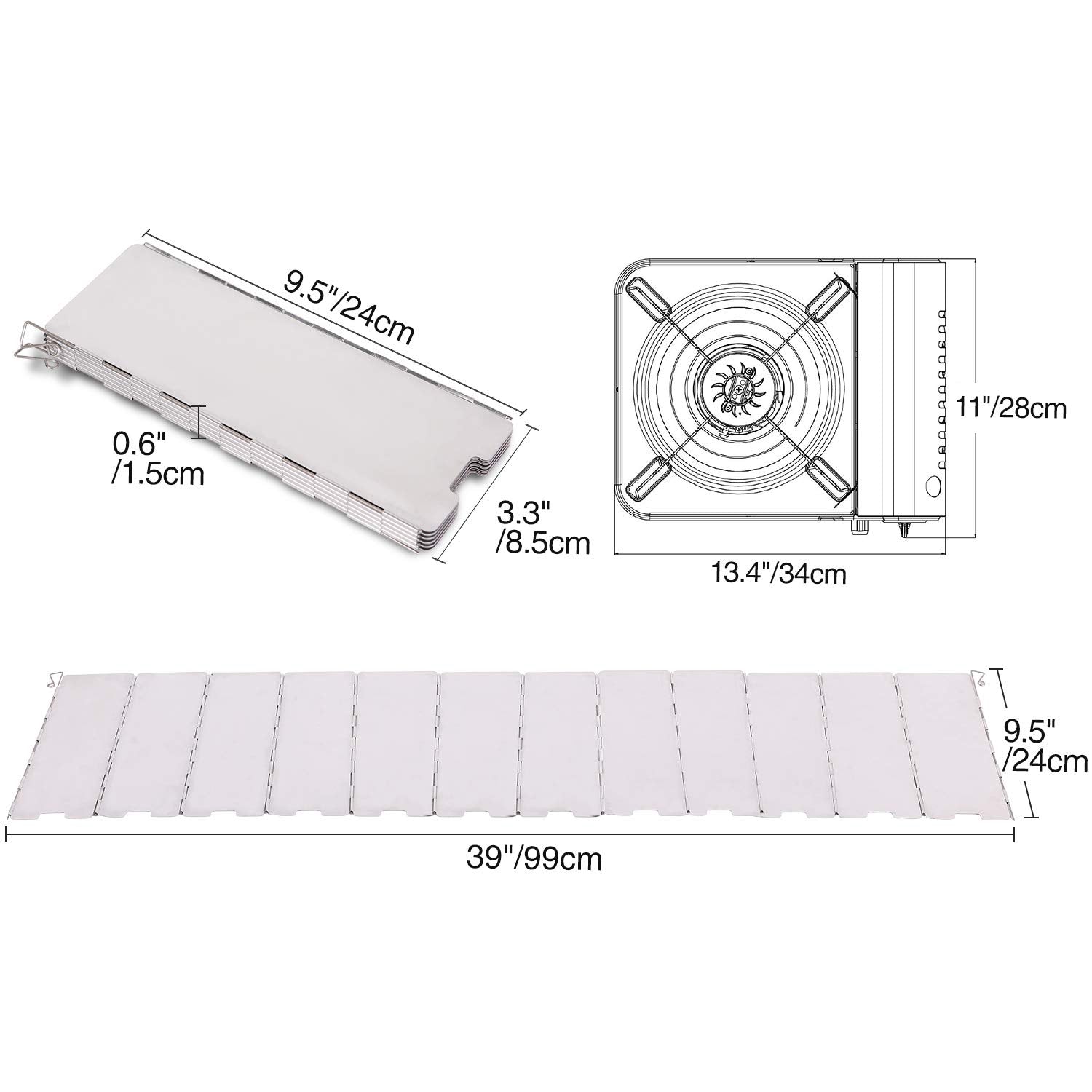 Aluminum Folding Stove Windscreen for Camping