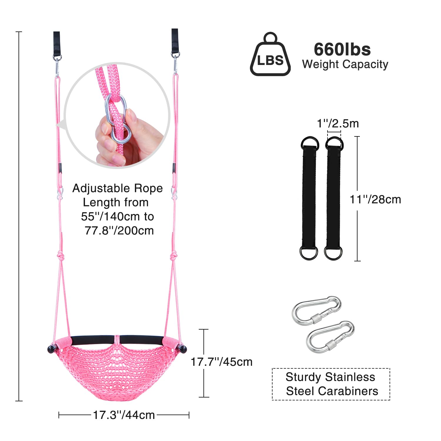 Hand-Woven Adjustable Rope Swing Seat