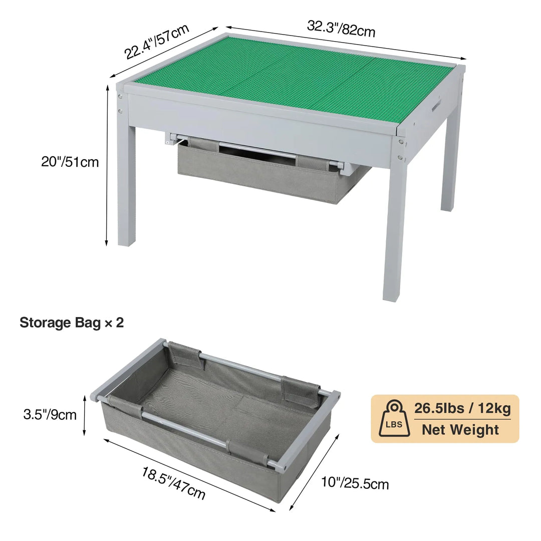 2 in 1 Kids Activity Table with Storage Drawers