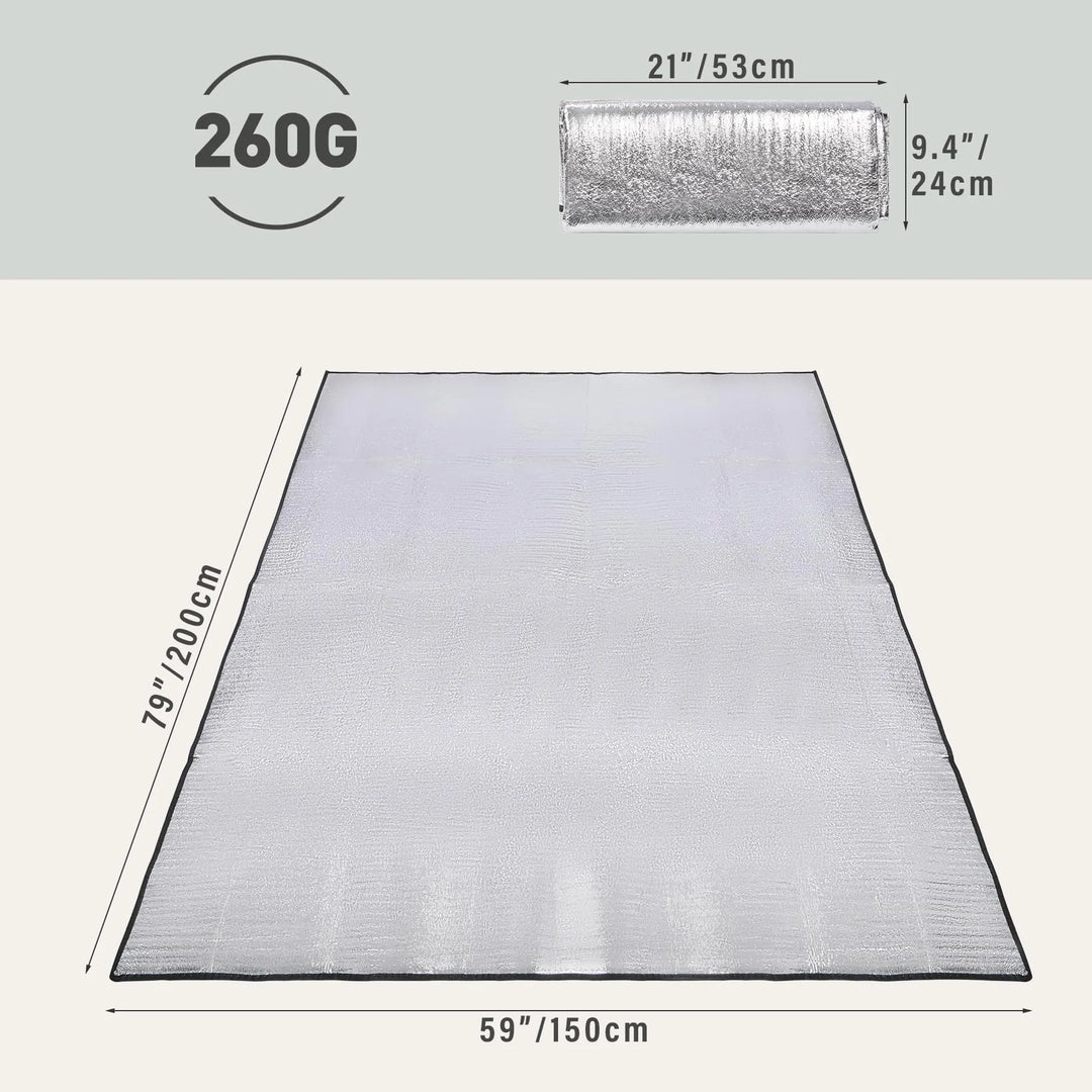Camping Mat Foam Foil Blanket, 79"x59" Aluminum Foil Mat