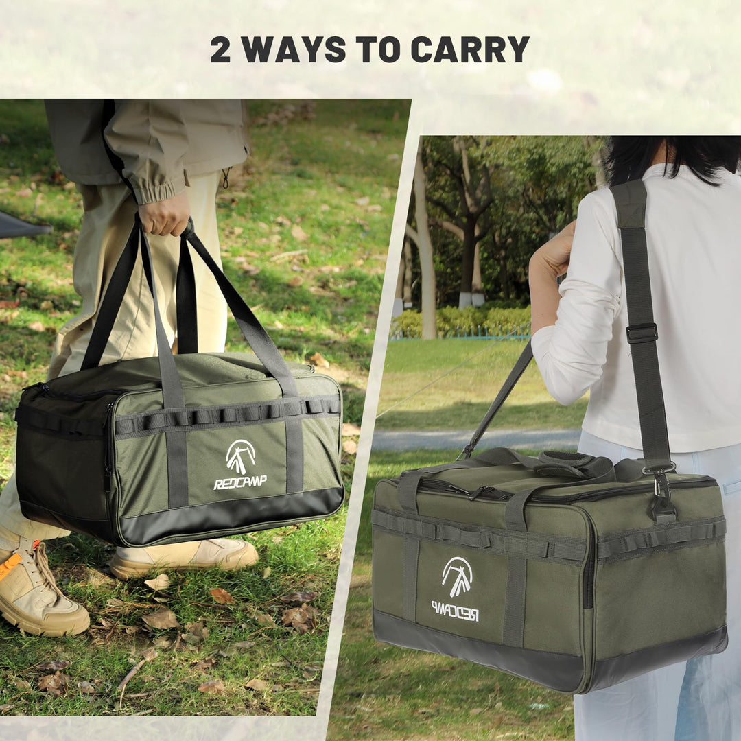 35L Camping Tote Organizer with adjustable dividers