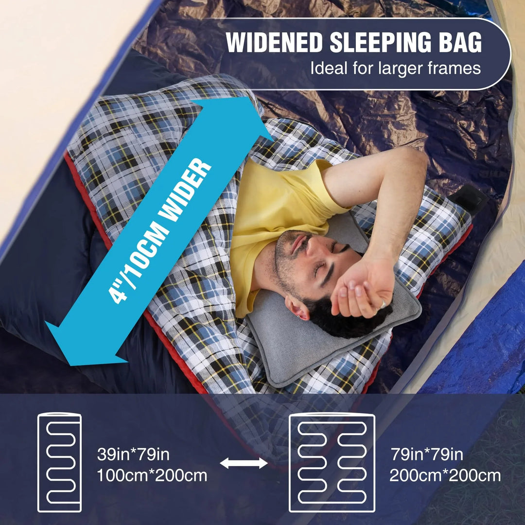 Saco de dormir de franela de algodón para acampar y hacer mochilerismo