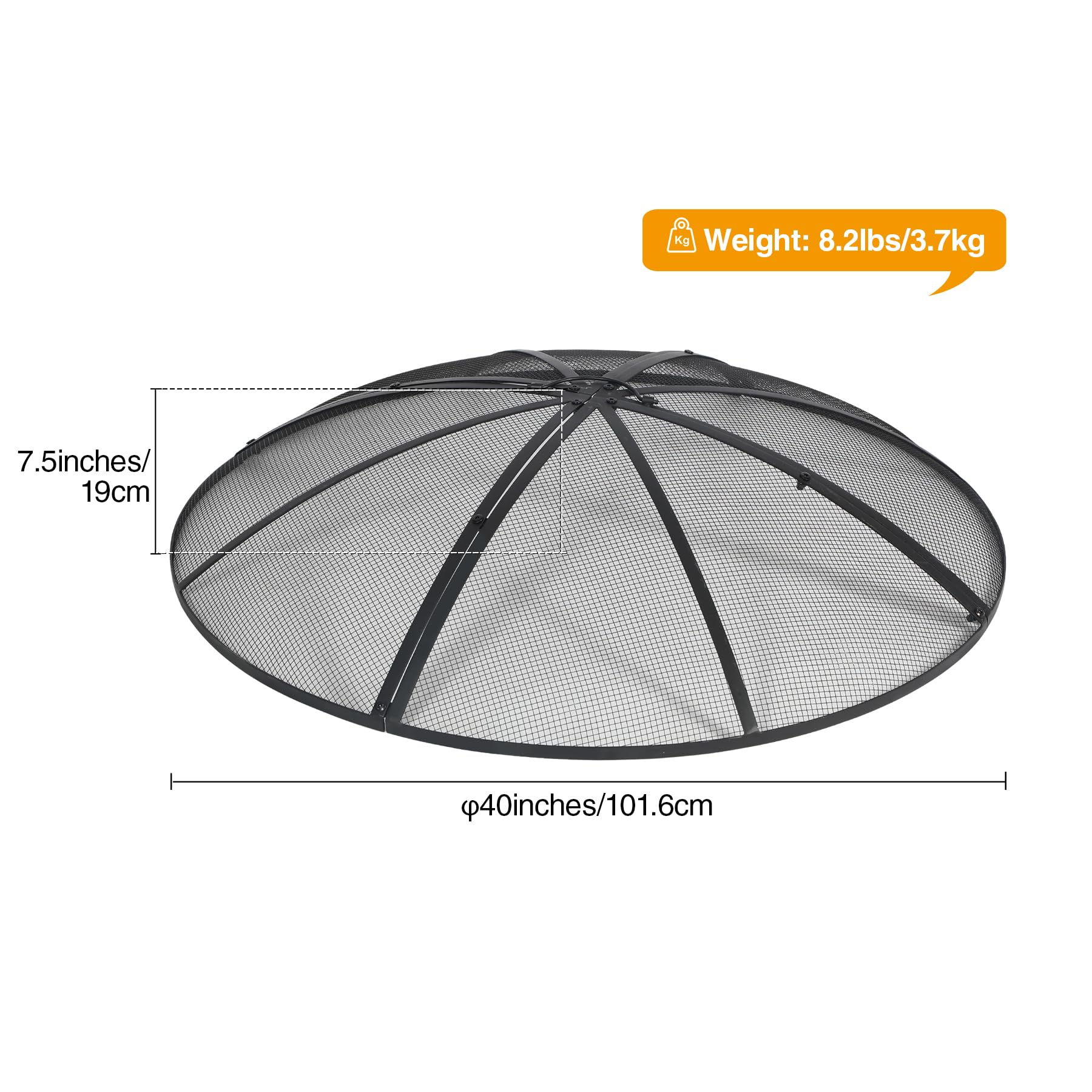 Fire Pit Spark Screen with Handle and Poker Outdoor Mesh Cover30"/36"