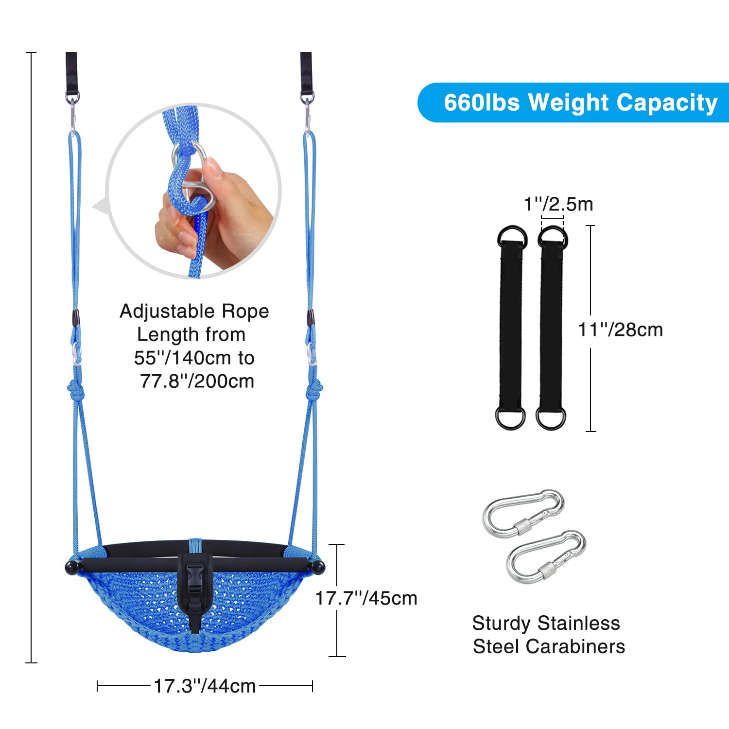 Hand-Woven Adjustable Rope Swing Seat