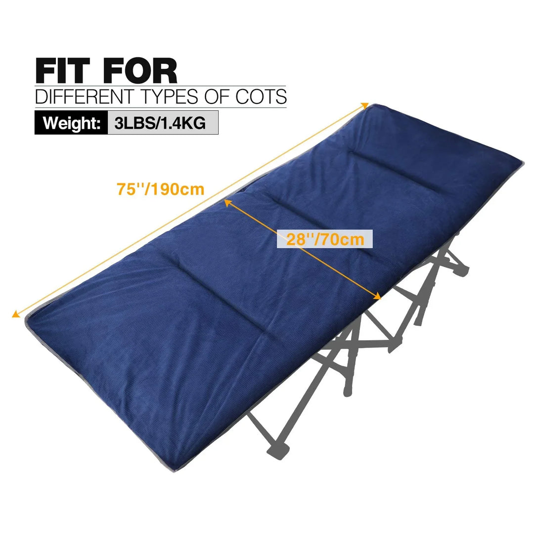 High-Density Cotton Camping Cot Mattress Pad