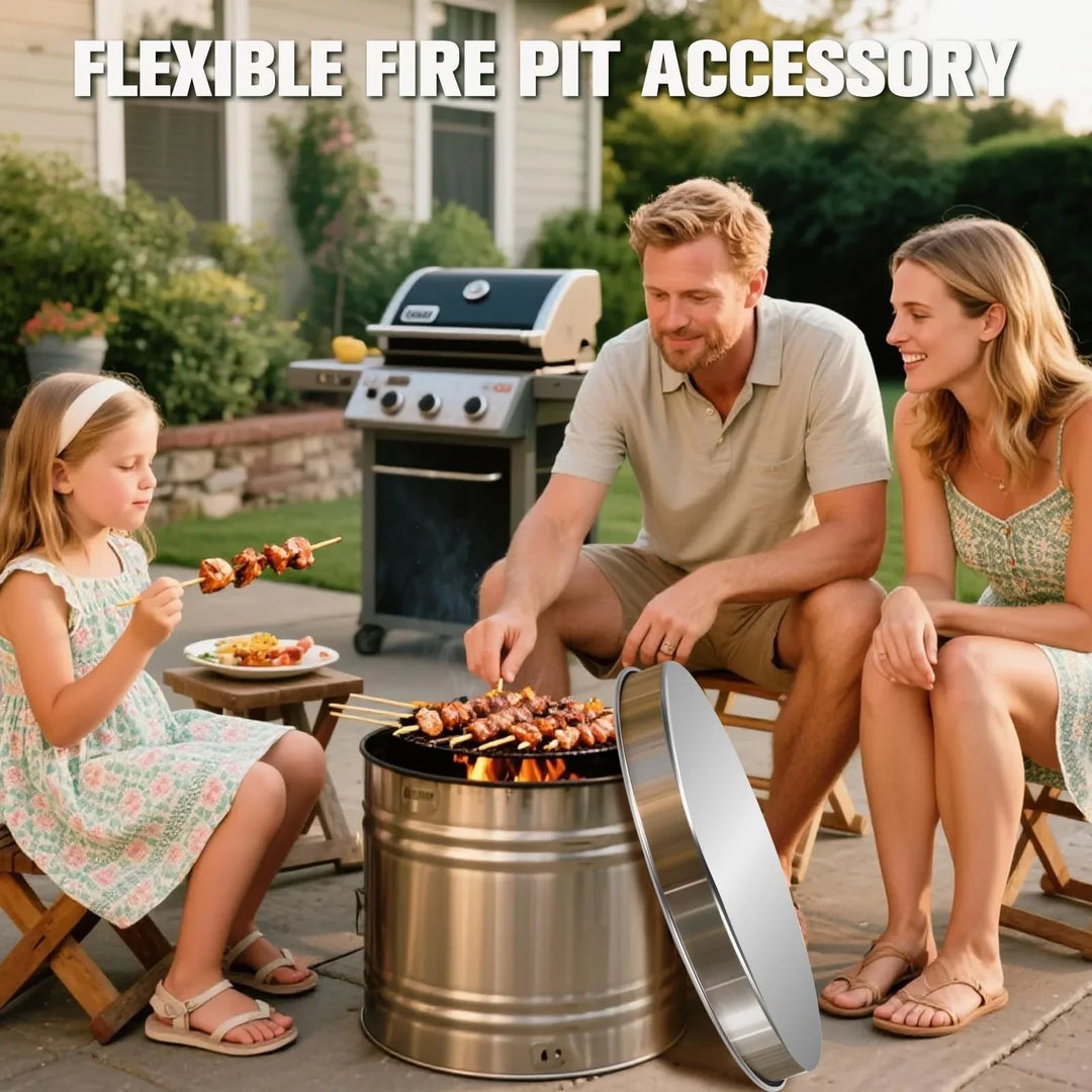 20" Fire Pit Cover Lid for Solo Stove Bonfire, Round Stainless Steel Fire Pit Top Metal Cover, Heavy Duty Outdoor Patio Camping Accessory for Protection and Tabletop Use