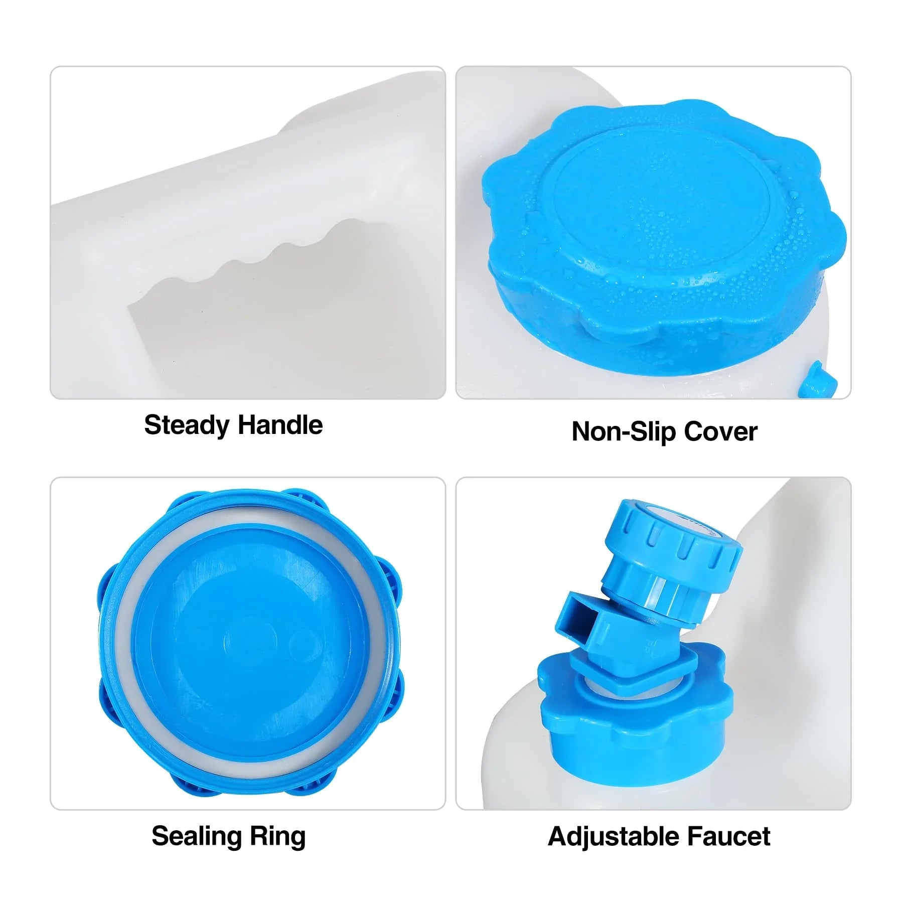 Réservoir d'eau de camping portable avec robinet et roues 