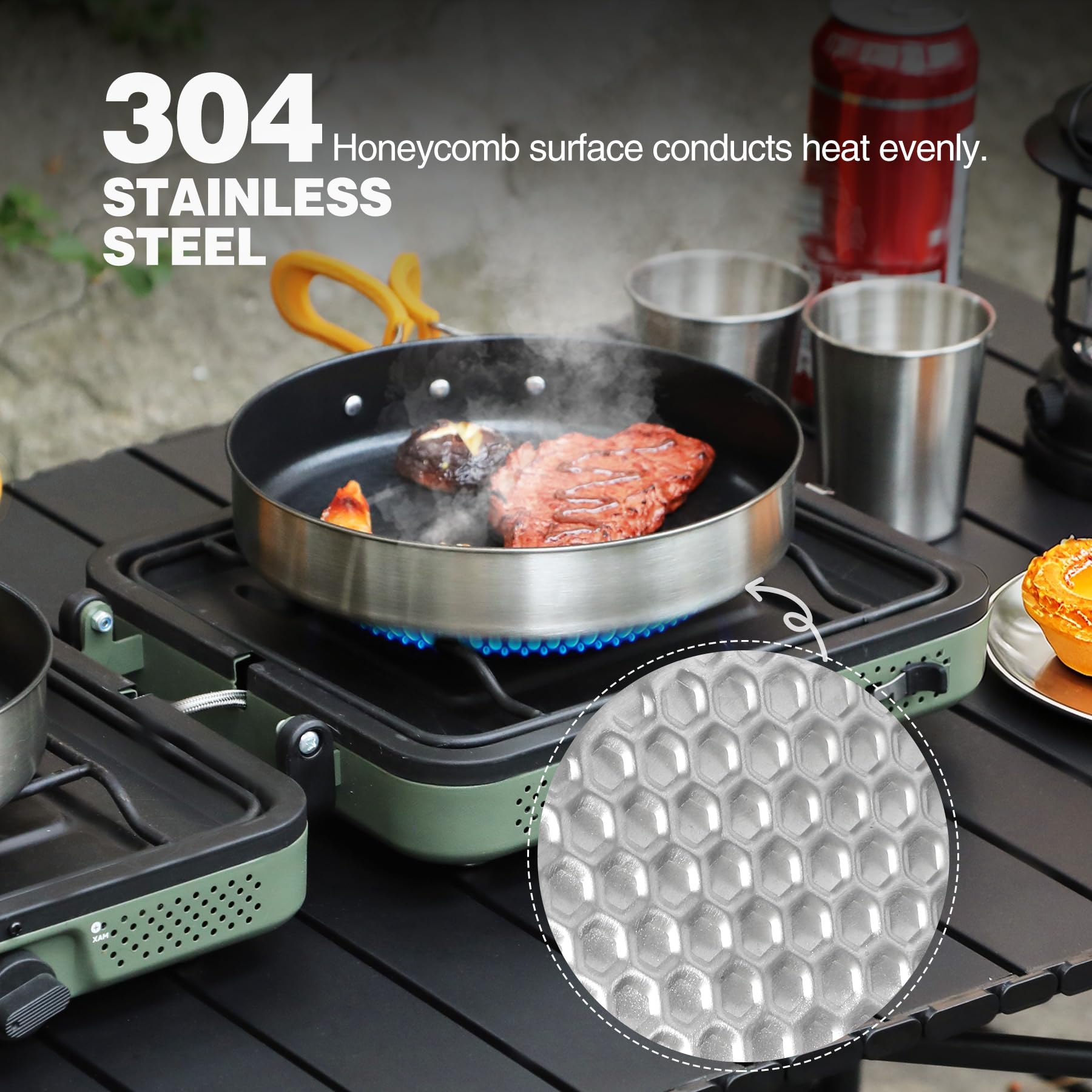 Stainless Steel Backpacking Skillet Kit