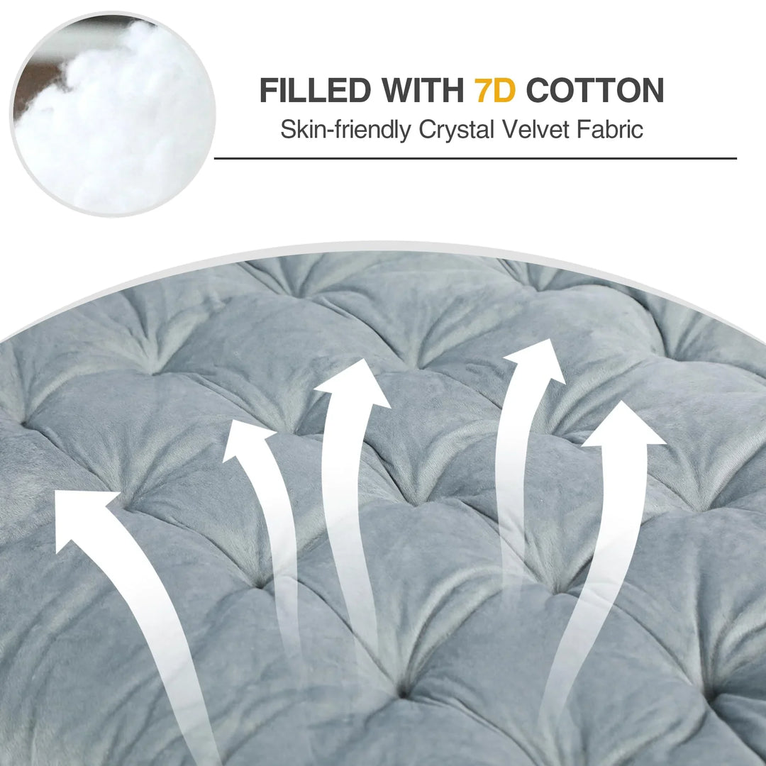 Folding Cot Pads for Sleeping Extra Thick, Soft Comfortable Velvet & Corduroy Cotton Camping Cot Mattress Pad for Backpacking Hiking, Black Blue Brown Grey 75x30 inches