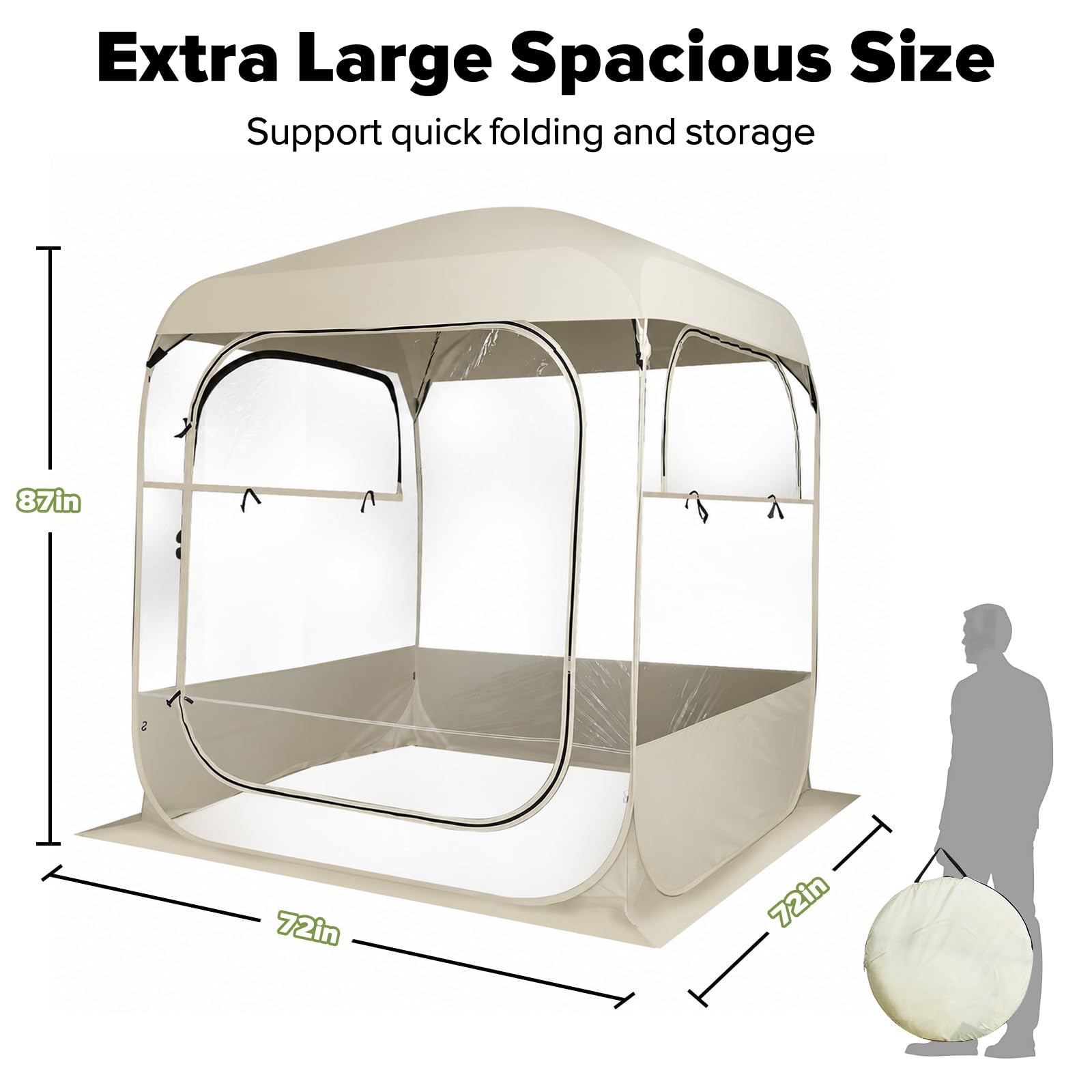 REDCAMP Pop Up Sports Tent with Clear PVC Panels