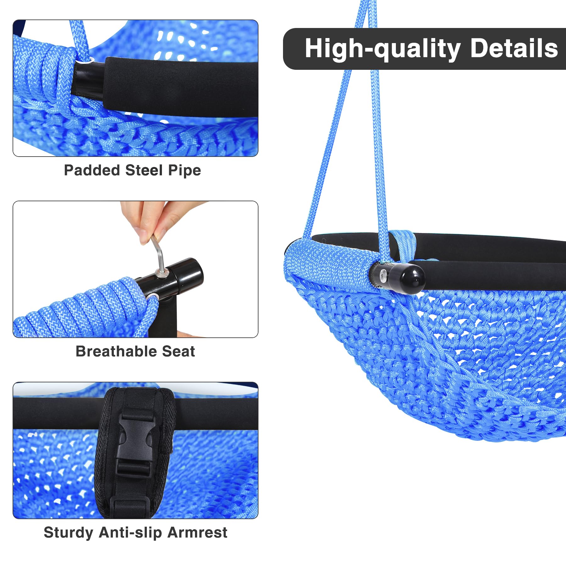 Hand-Woven Adjustable Rope Swing Seat