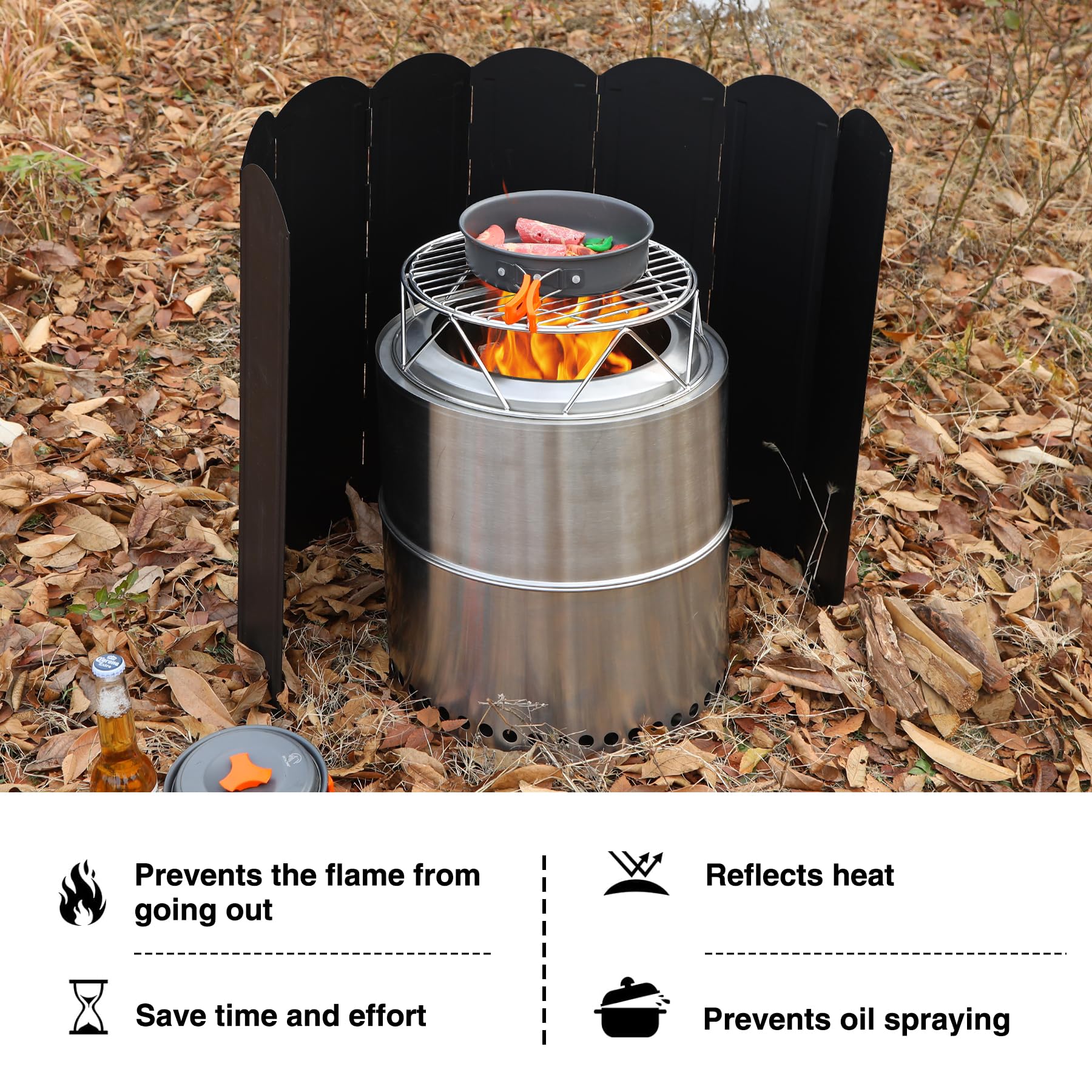 Extra Tall 8-Plate Stove Windscreen