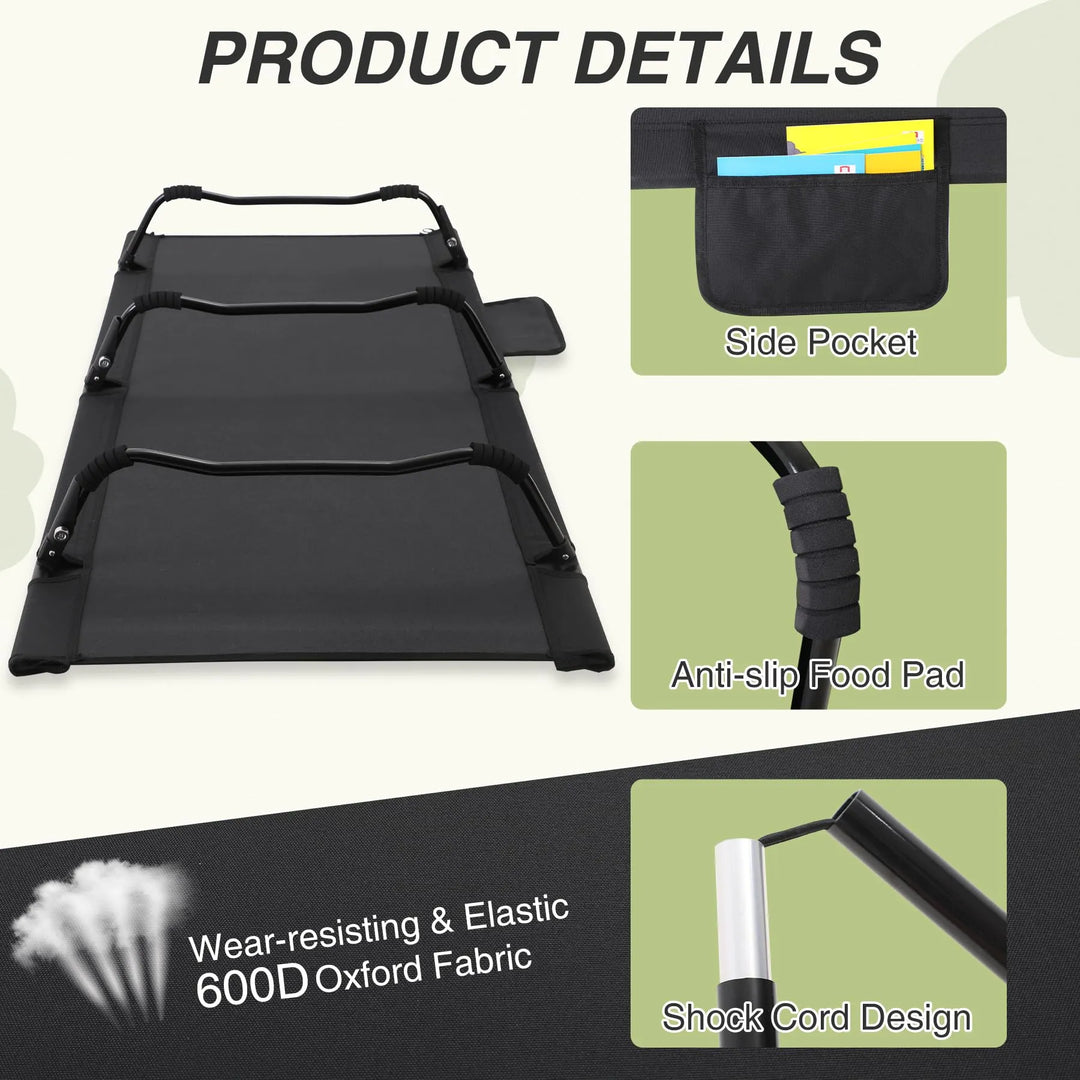 Ultralight Kids Cot,Portable Compact Camping Cot with Storage Bag for Adults, Portable Tent Cot with Side Pockets for Outdoor Travel Hiking Backpacking