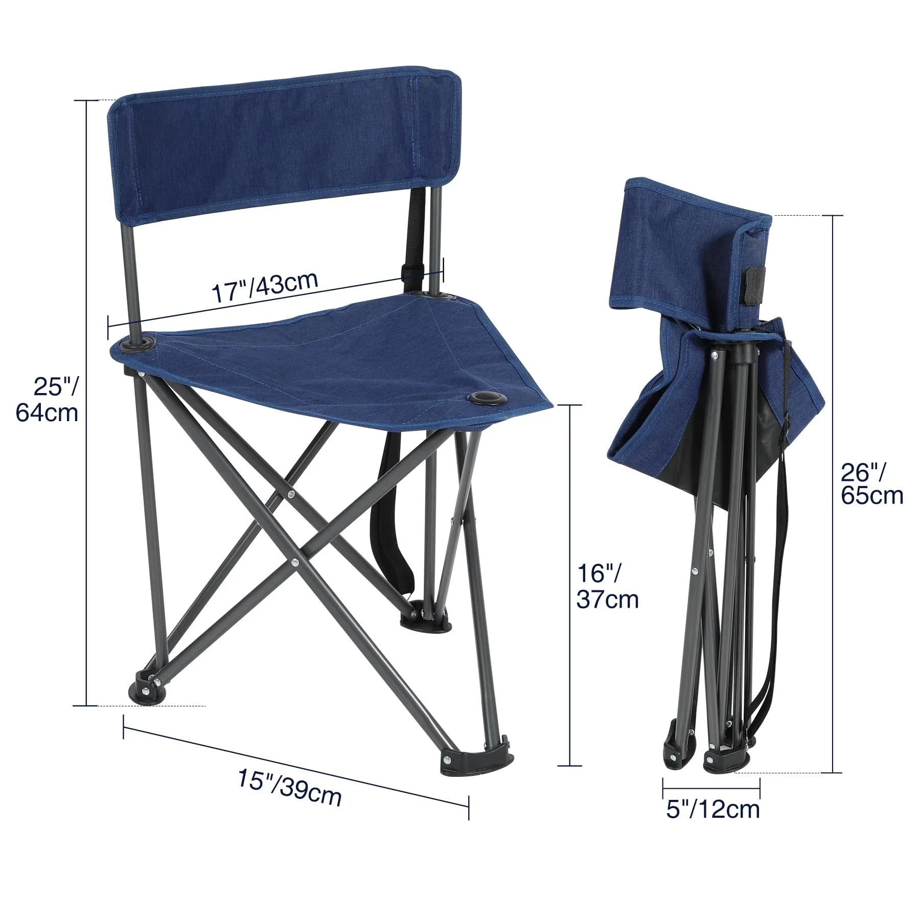 Lot de 2 chaises de camping à trépied 