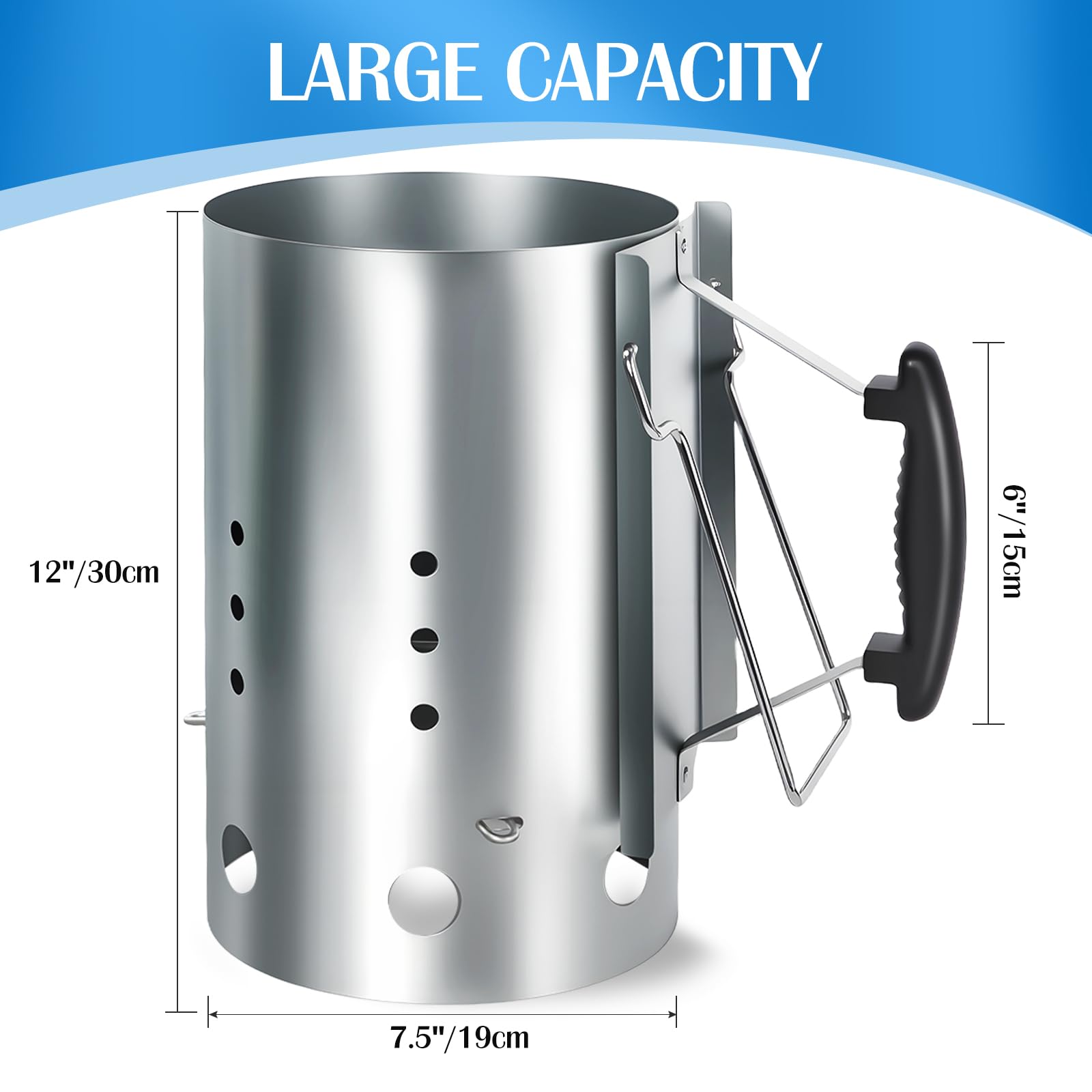 12"H Rapid Charcoal Chimney Starter Set