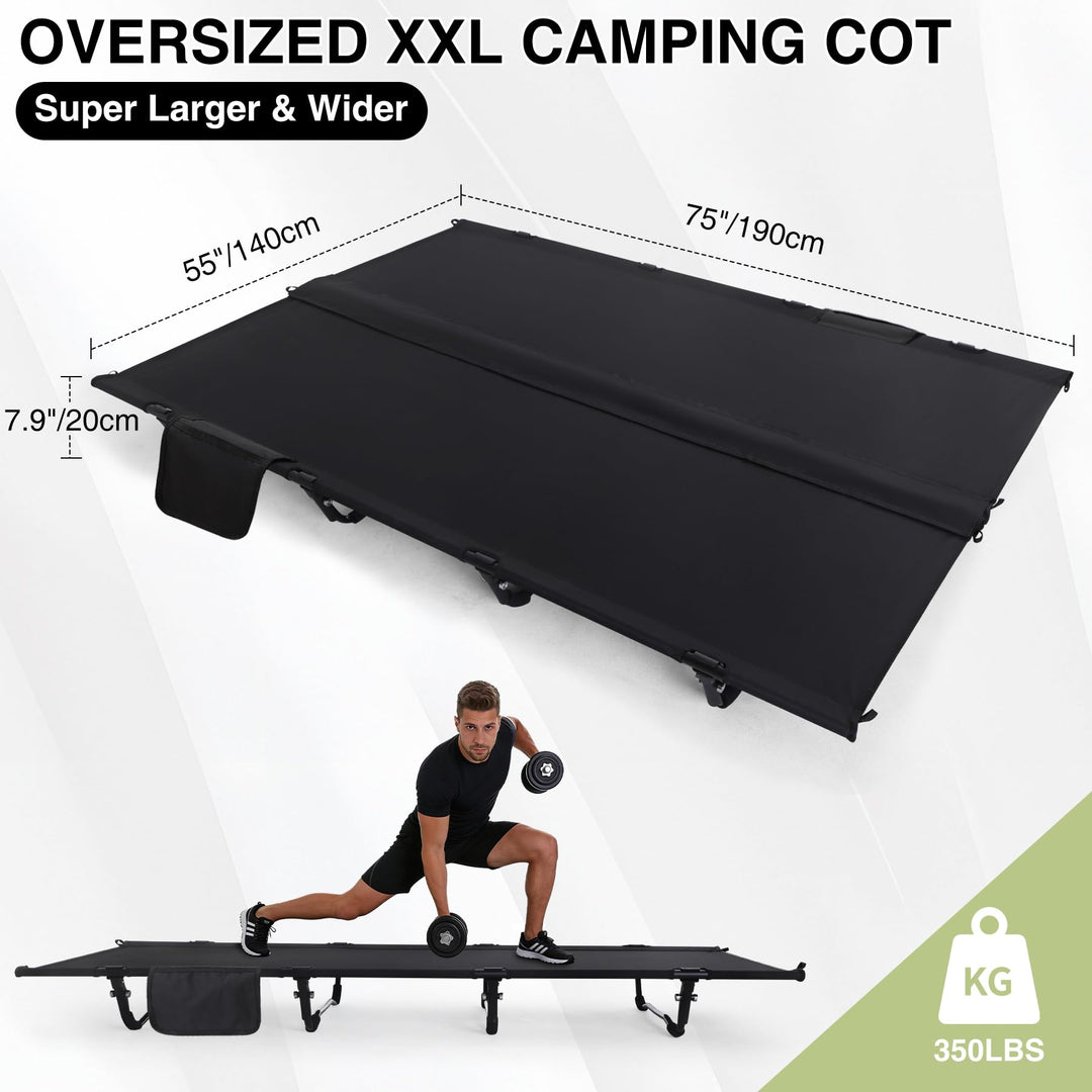 REDCAMP 2 Person Double Camping Cot for Adults, 55" Wide