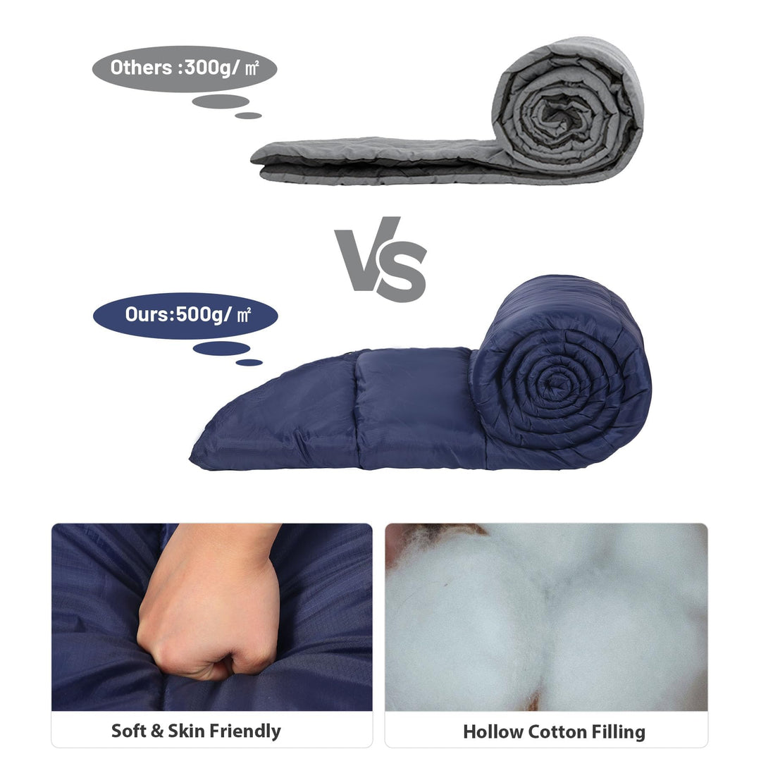 REDCAMP Flannel Sleeping Bag for Adults, Comfortable Cotton Sleeping Bags for Camping with Detachable Hood
