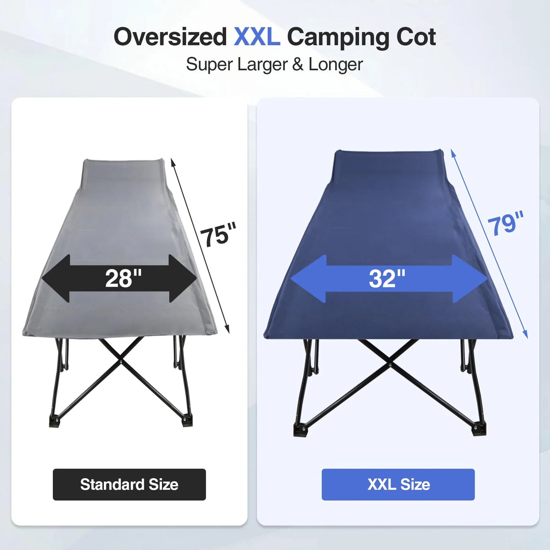 Extra Wide Folding Camping Cot for Adults