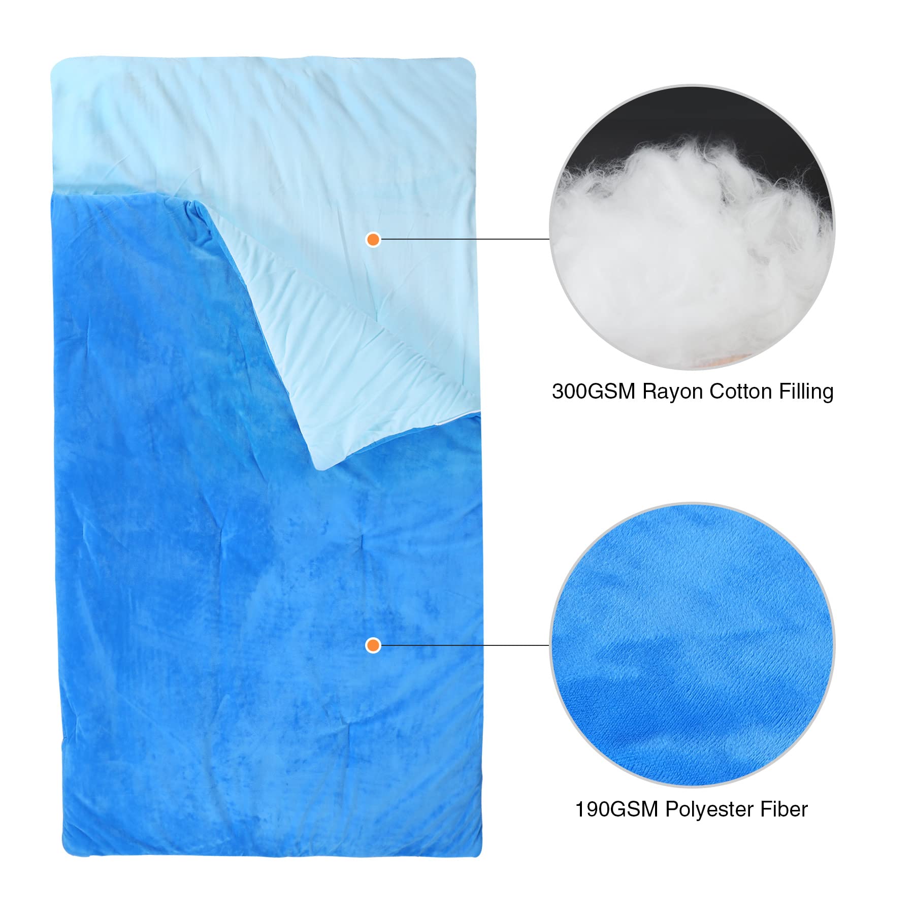 Soft Cotton Sleeping Bag  Blue