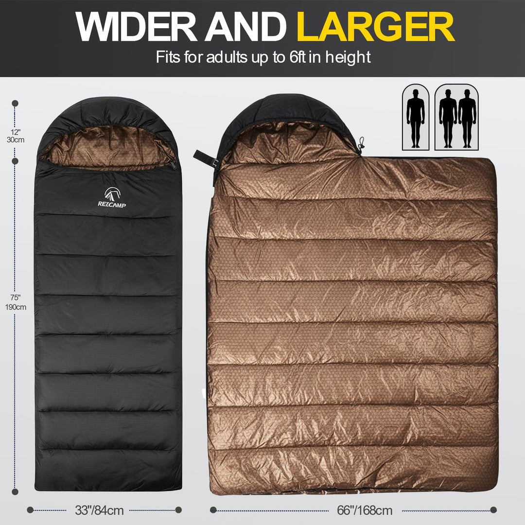 REDCAMP Backpacking Sleeping Bag with Graphene Lining for Adults Cold Weather,Lightweight Water-Resistant Warm Compact for Camping Backpacking Hiking