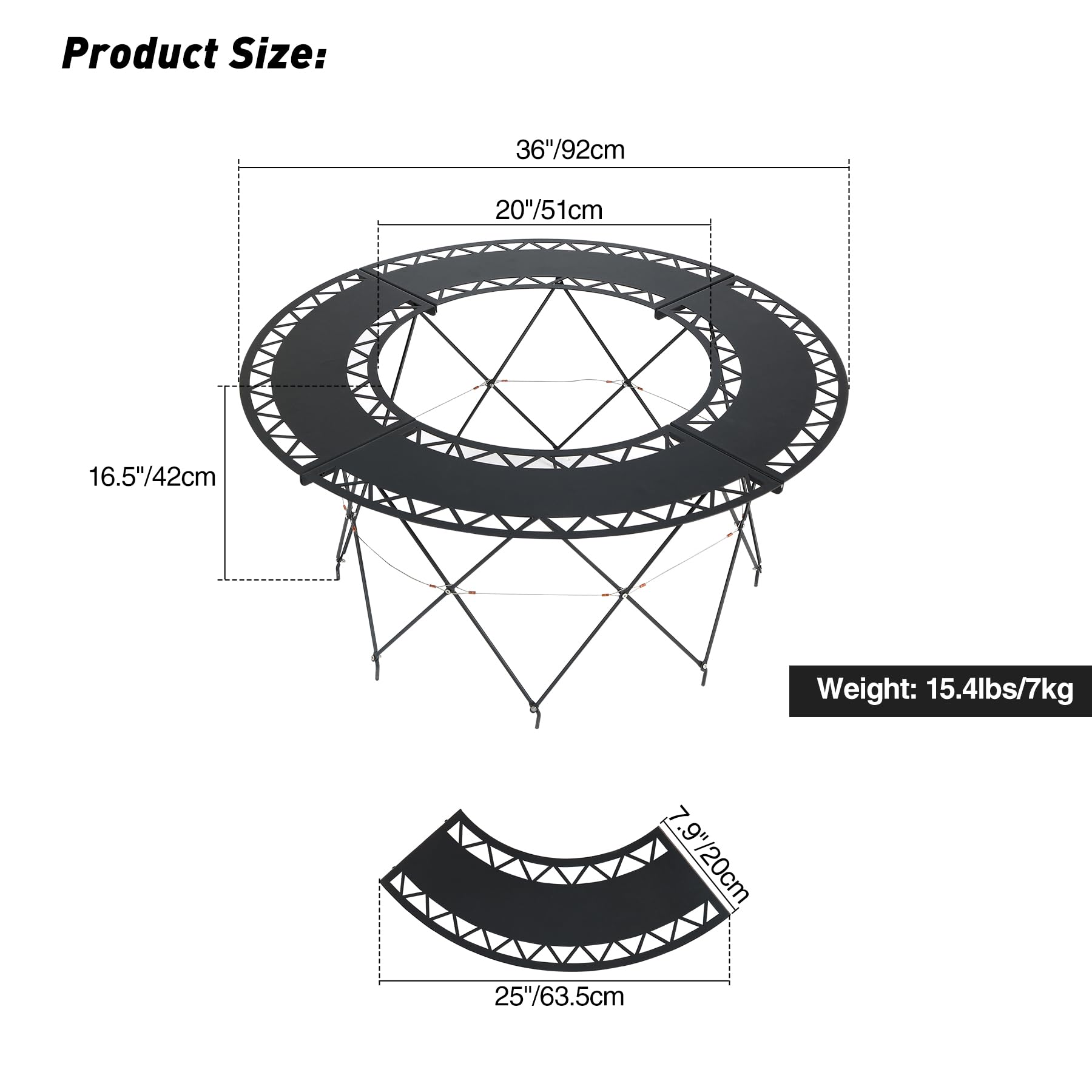 36 Inch Round Fire Pit Table