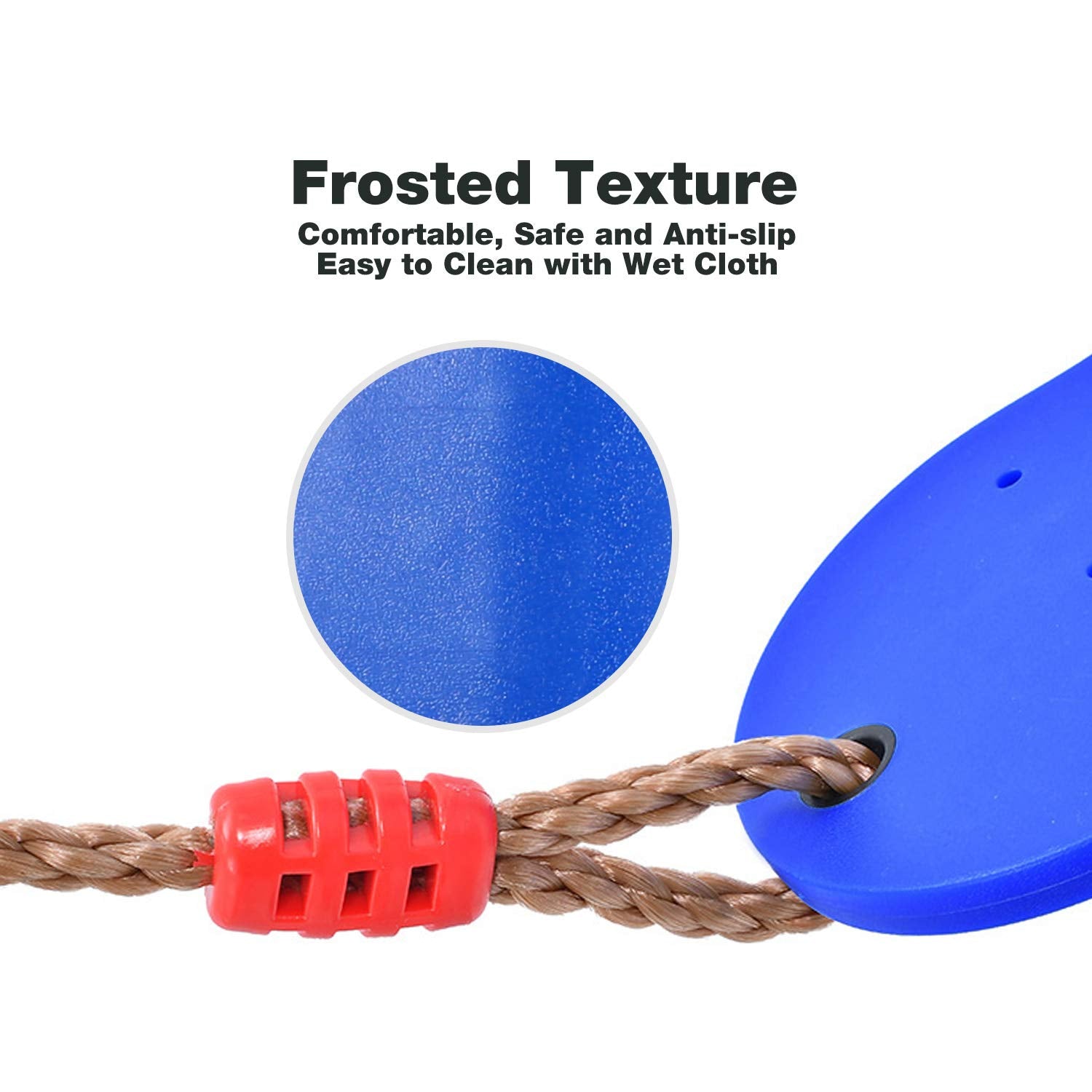 2 Pack Swing Seat for Kids and Adults, Heavy Duty Replacement Swing with Adjustable Ropes, Blue