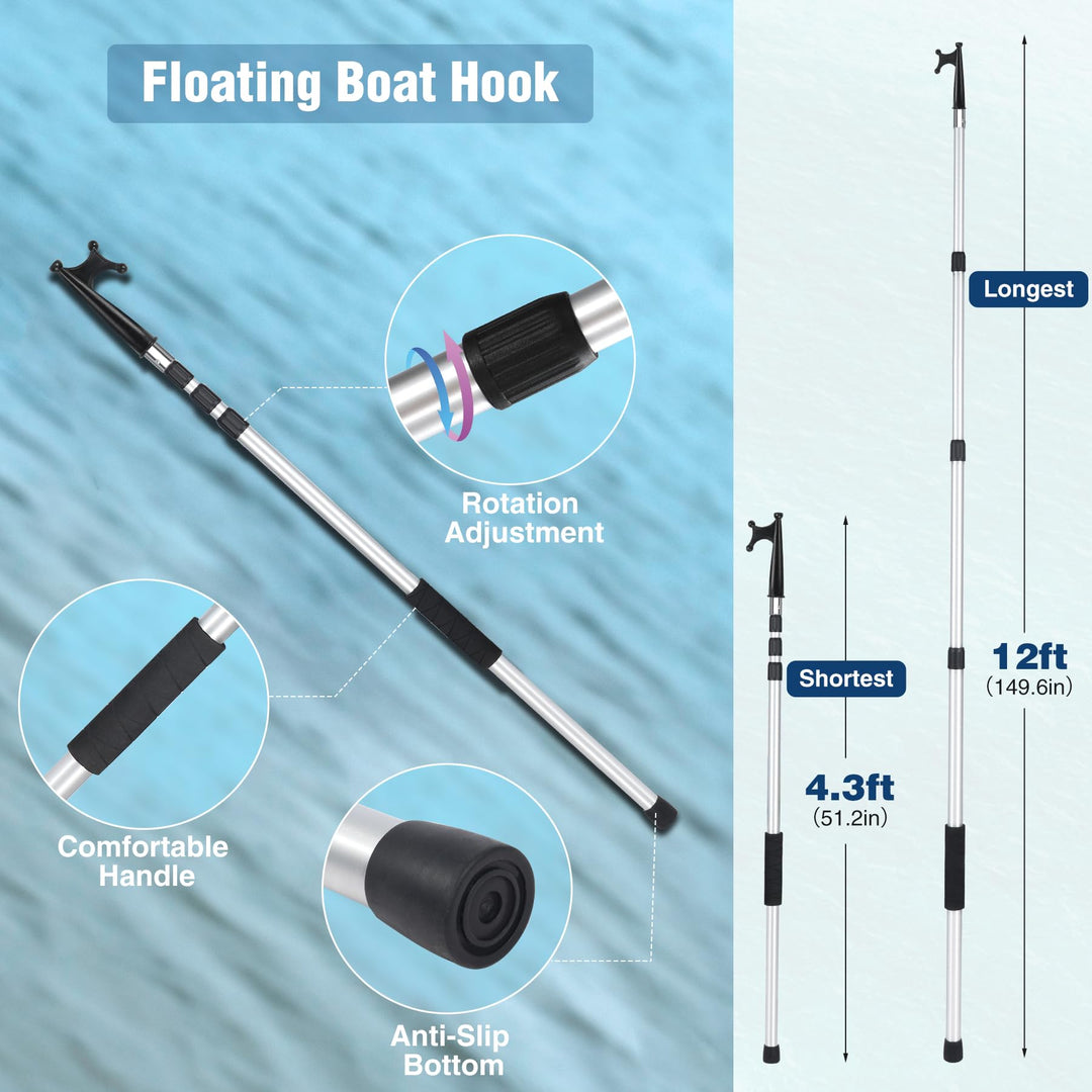 Telescoping Boat Hook 12 ft