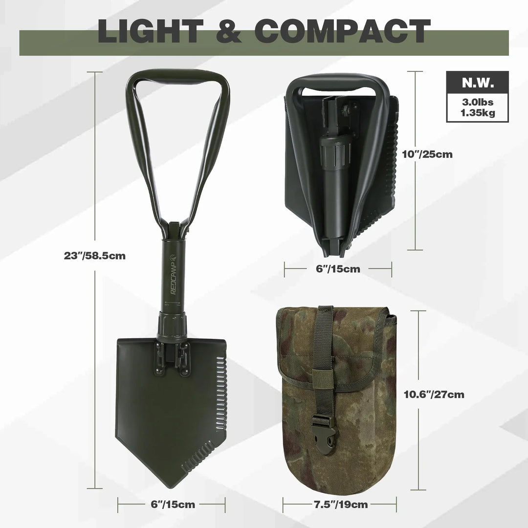 Pala plegable militar para acampar 
