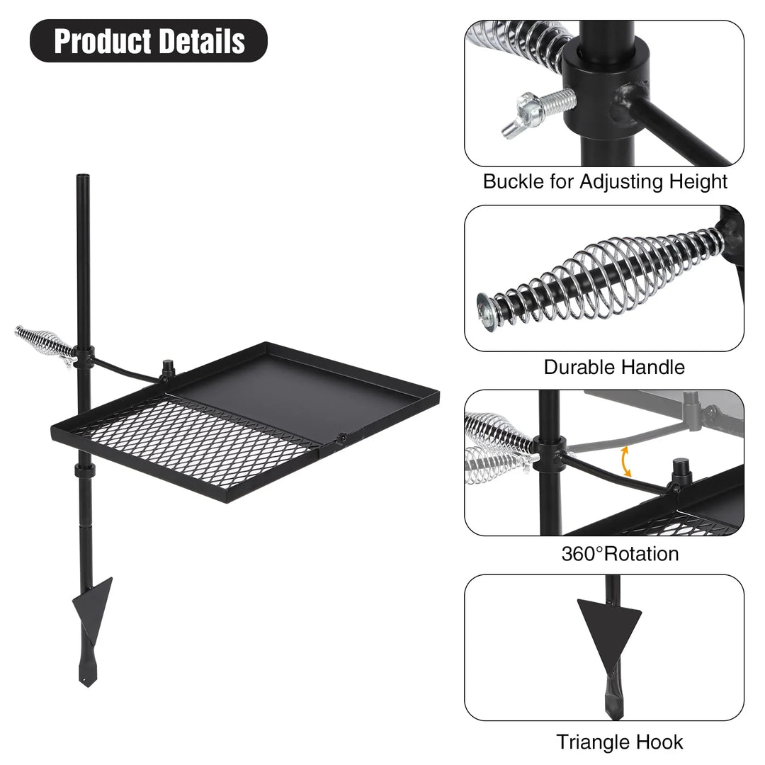 Folding Swivel Campfire Grill for Open Flame Cooking