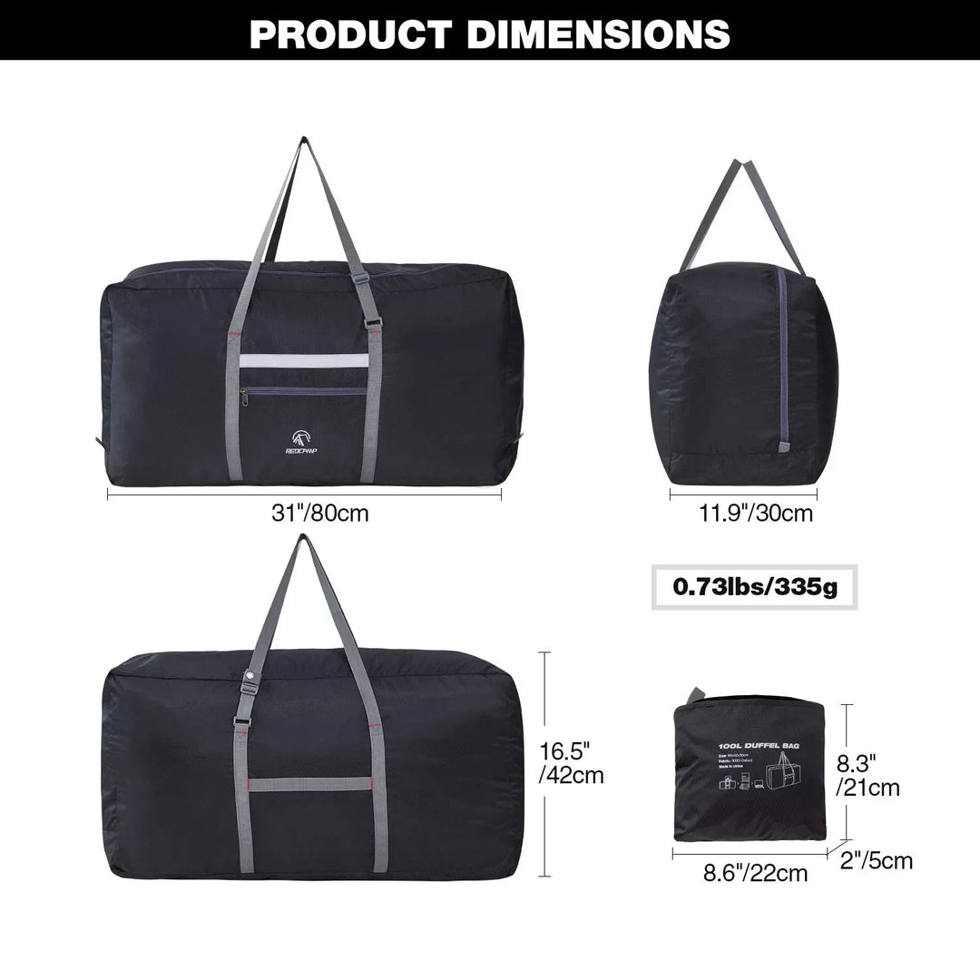 Bolsa de viaje plegable grande de 60/75/96 l/100 l, bolsa deportiva ligera