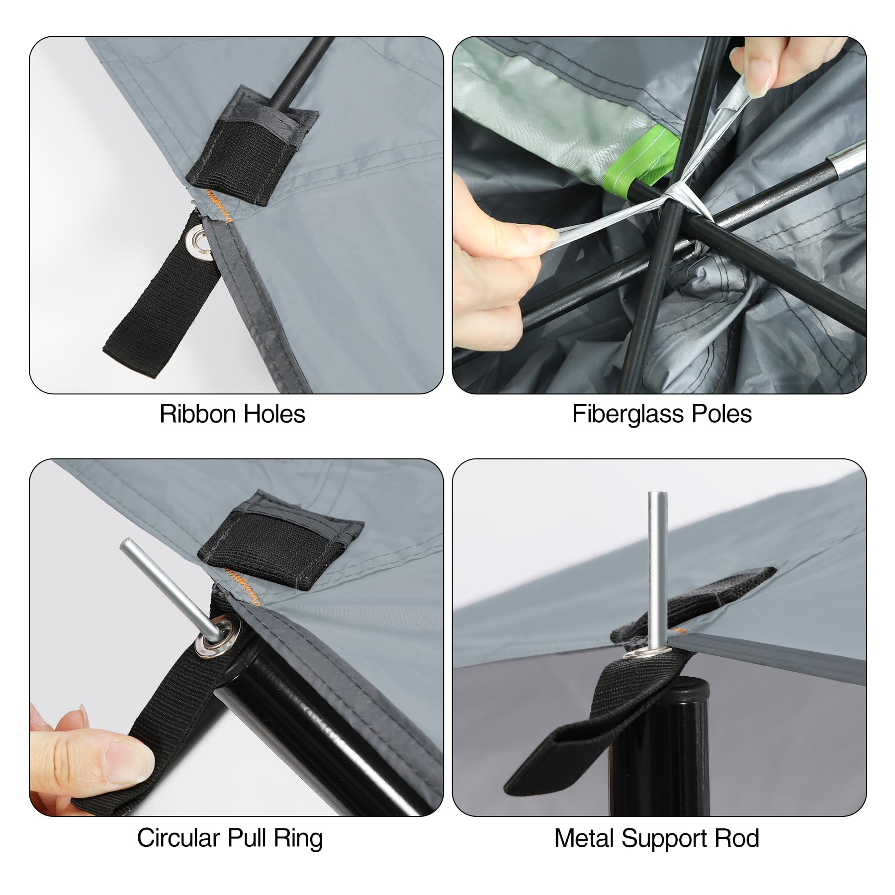 Waterproof Car Awning Sun Shelter with Carrying Bag, Portable Auto Canopy Camping Trailer Sun Shade for SUV, Truck, Van, Outdoor, Dark Grey