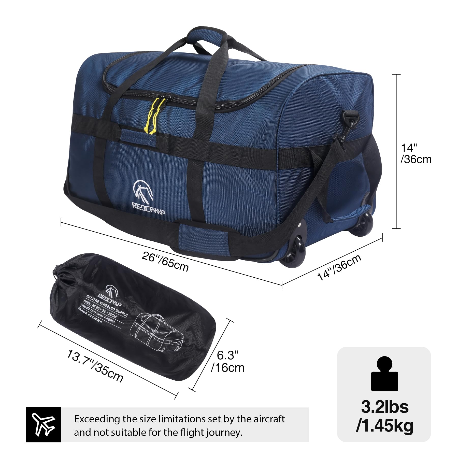 Foldable Wheeled Duffle Bag 85L / 120L