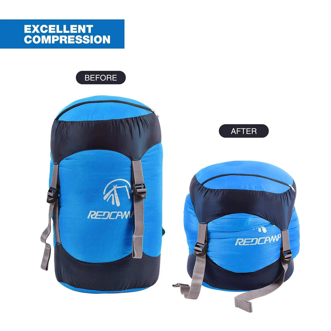 Compression Stuff Sack, 10L/17L/27L/40L Lightweight Sleeping Bag Compression Sack Great for Backpacking, Hiking and Camping,Blue