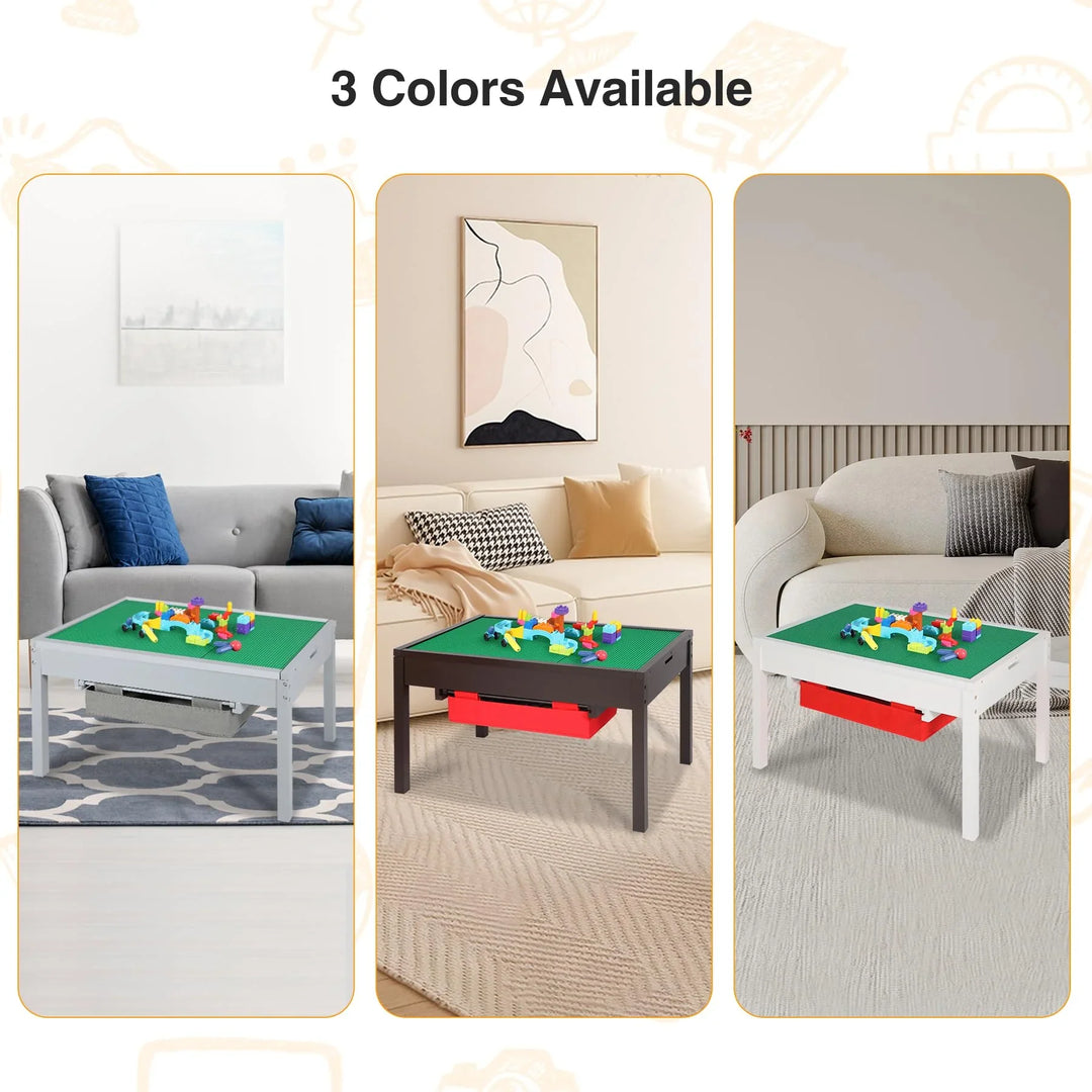 2 in 1 Kids Activity Table with Storage Drawers
