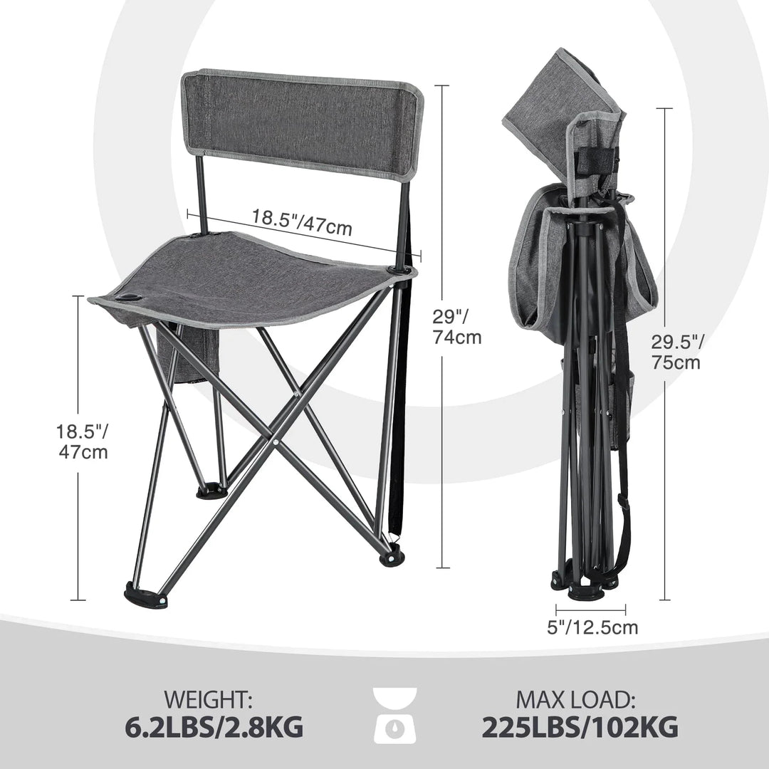 Paquete de 2 sillas de camping con trípode 