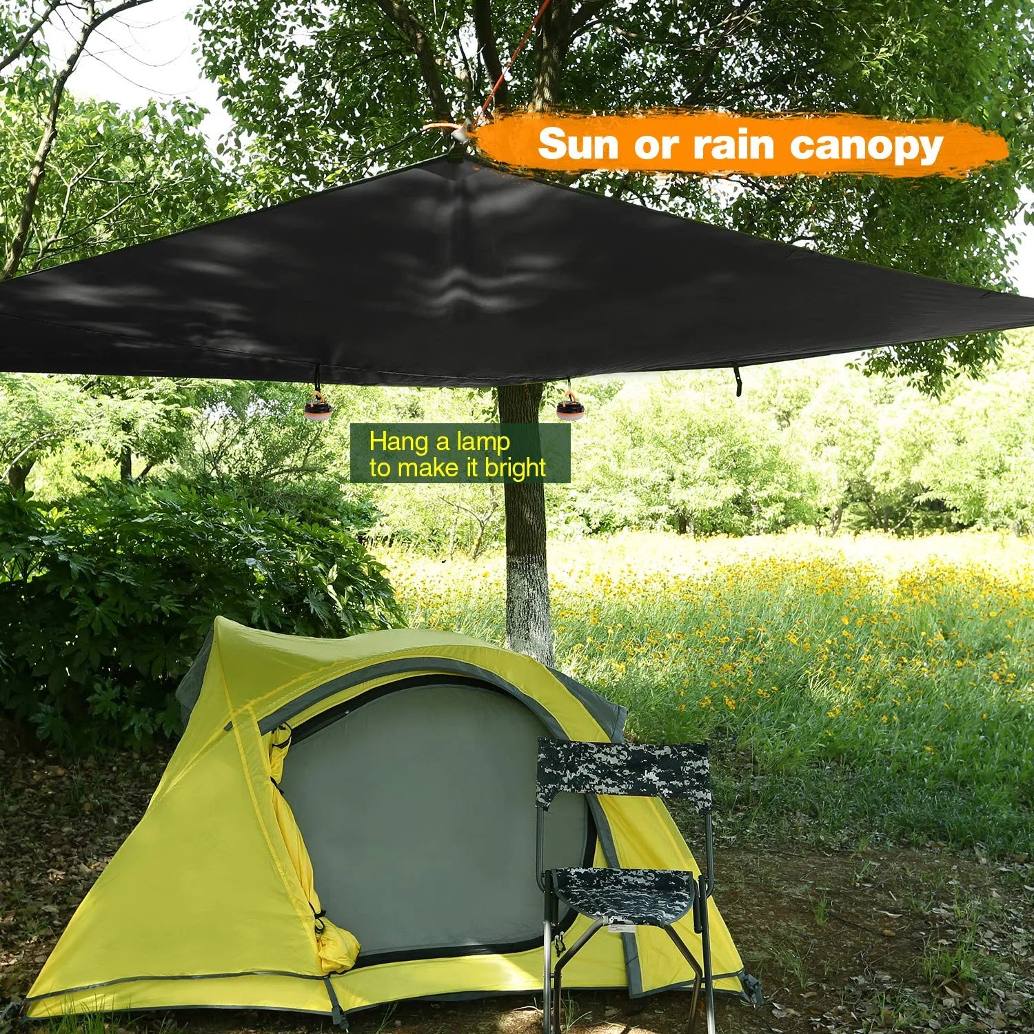 hammock rain fly backpacking Redcamp 12' Hammock Rain Fly Camping Tarp, Waterproof Ultralight Camping Tent Tarp
