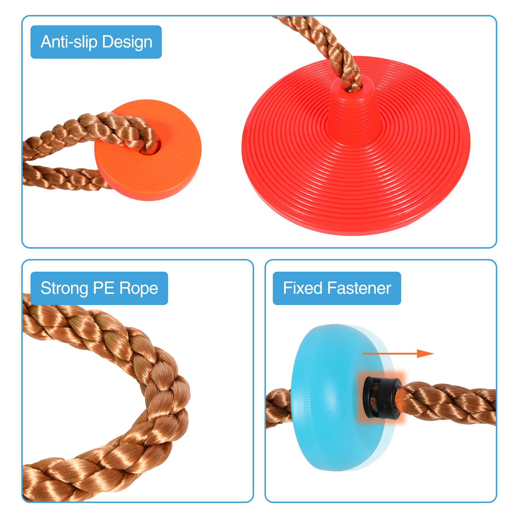 Heavy Duty Disc Climbing Rope Swing with Platforms