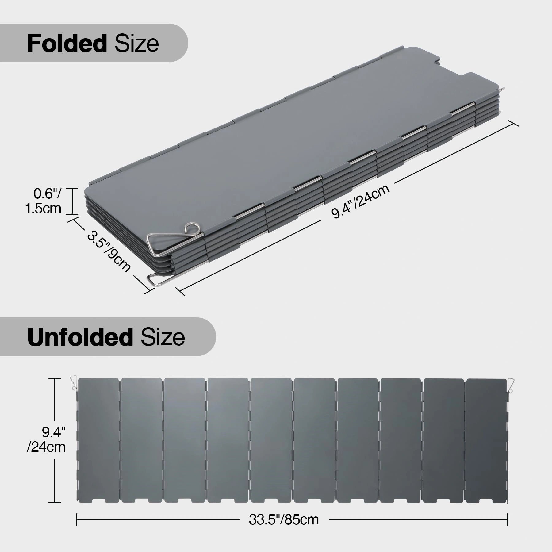Parabrisas plegable para estufa de exterior, 9/10/12 placas 