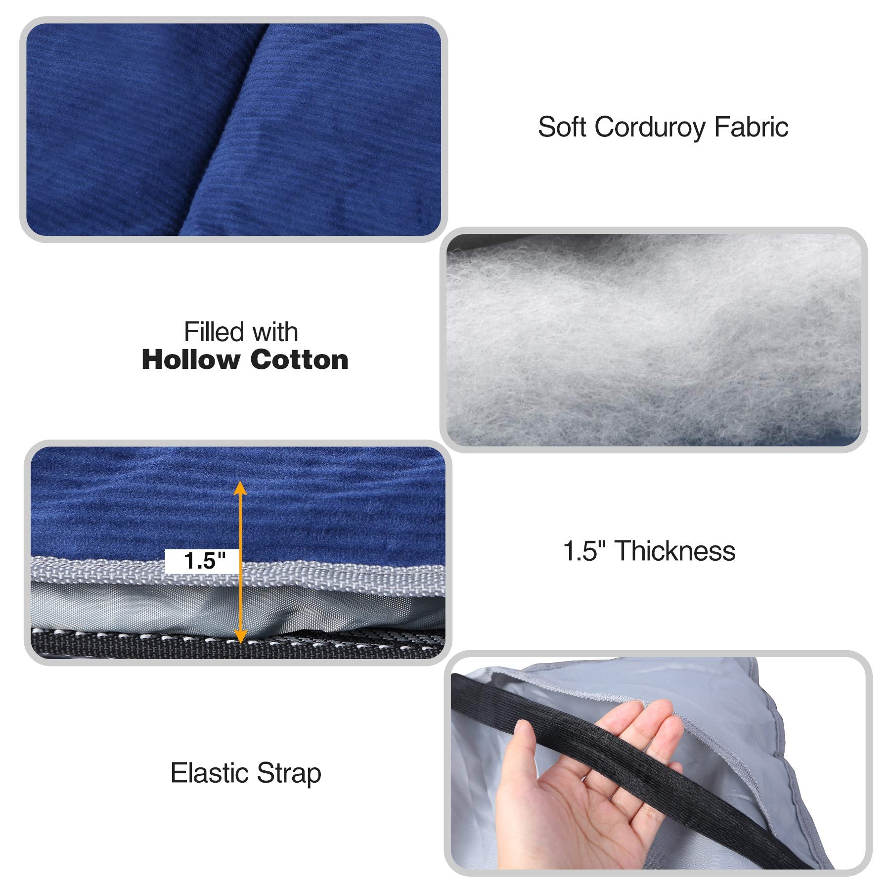 High-Density Cotton Camping Cot Mattress Pad
