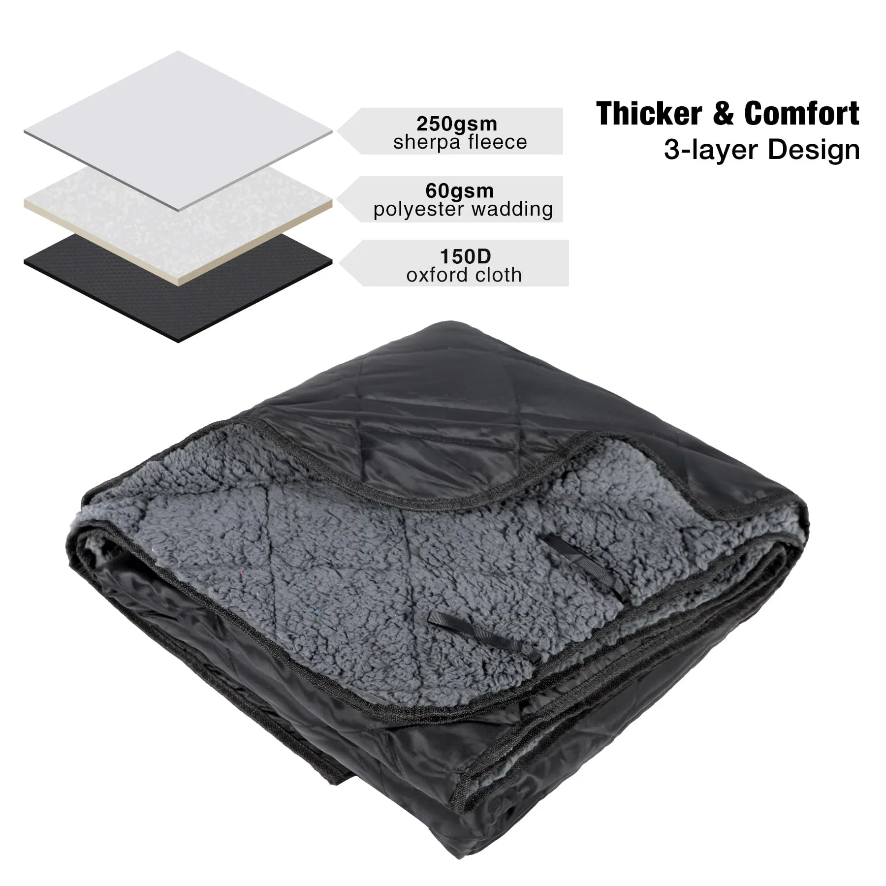 Waterproof Stadium Blanket with Sherpa Lining