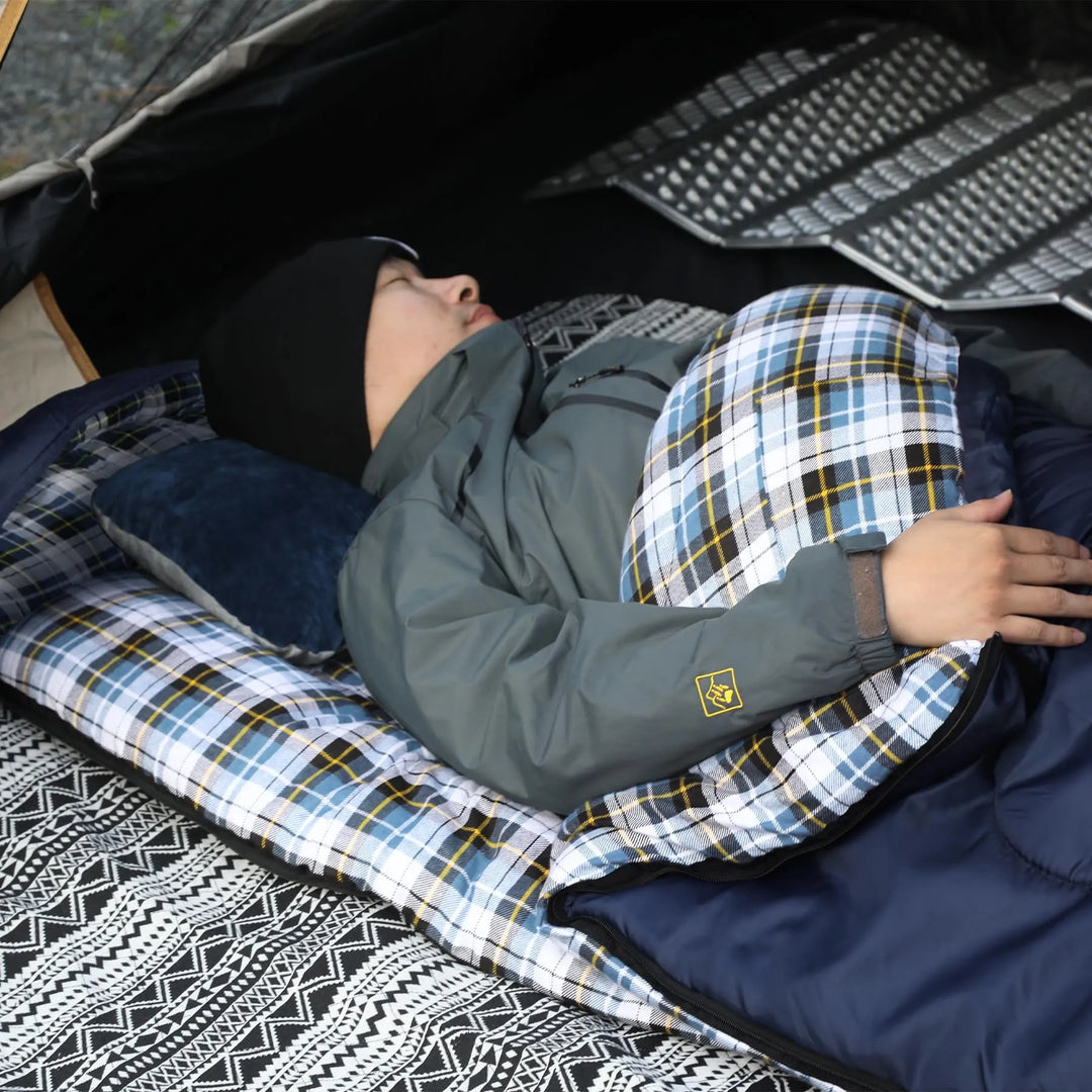 Saco de dormir de franela de algodón para acampar y hacer mochilerismo