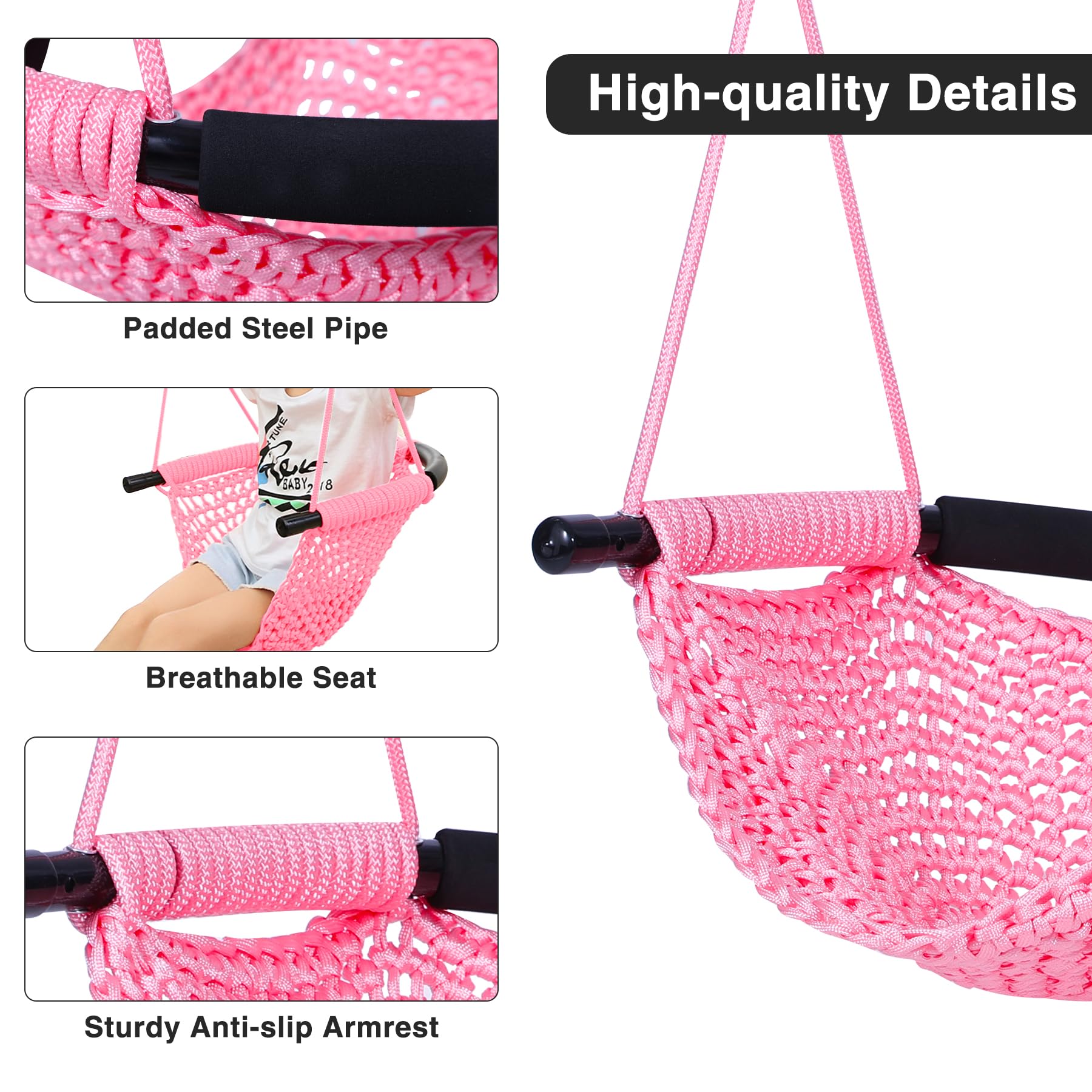 Hand-Woven Adjustable Rope Swing Seat