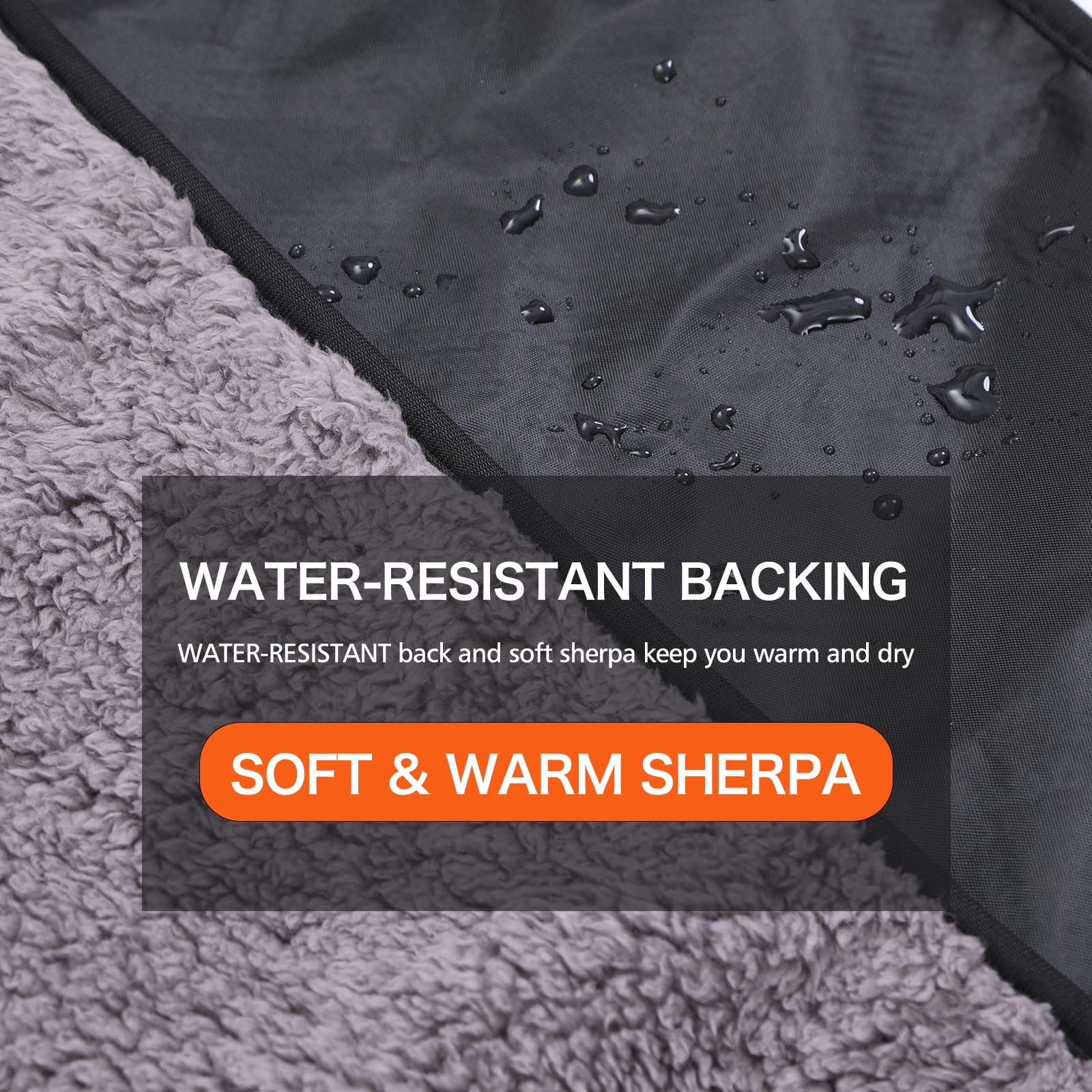 REDCAMP 79" x 59" Outdoor Camping Blanket with Sherpa Fleece