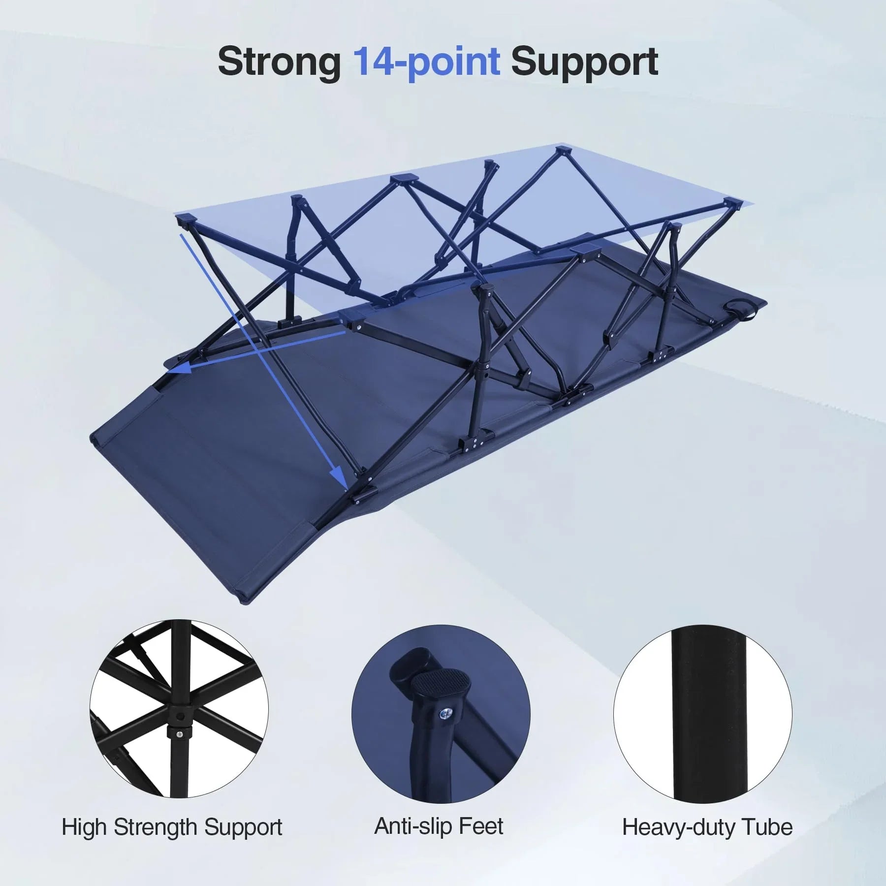 Extra Wide Folding Camping Cot for Adults